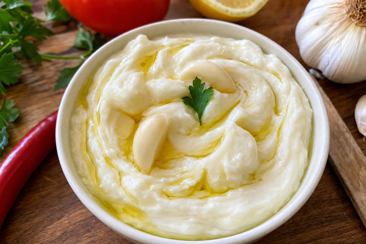 Toum (Lebanese Garlic Sauce): eggless garlic sauce — Vegan Recipes recipe
