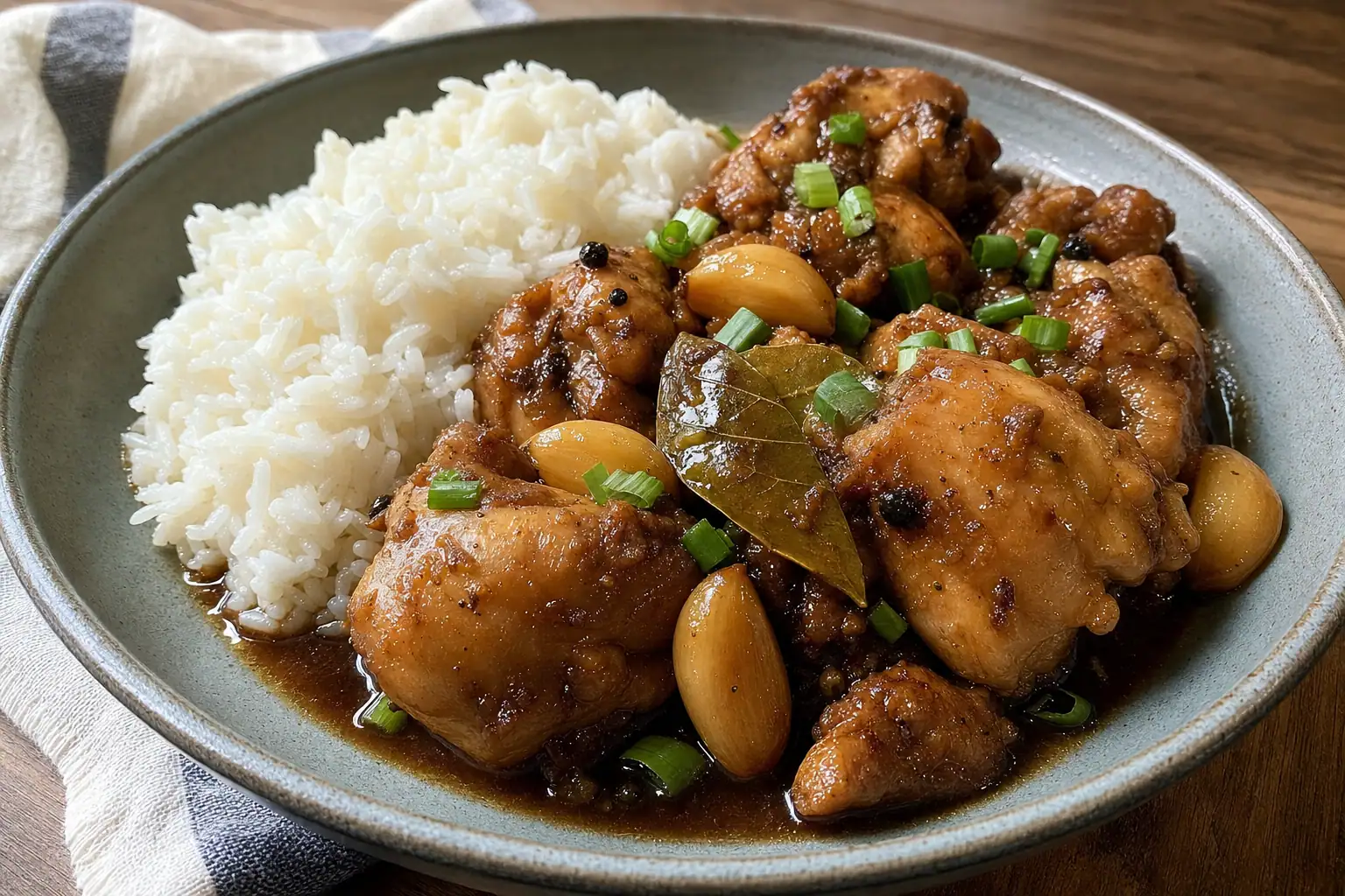 Filipino Chicken Adobo: easy chicken adobo with soy sauce and vinegar — Dinner recipe | Afoodrink