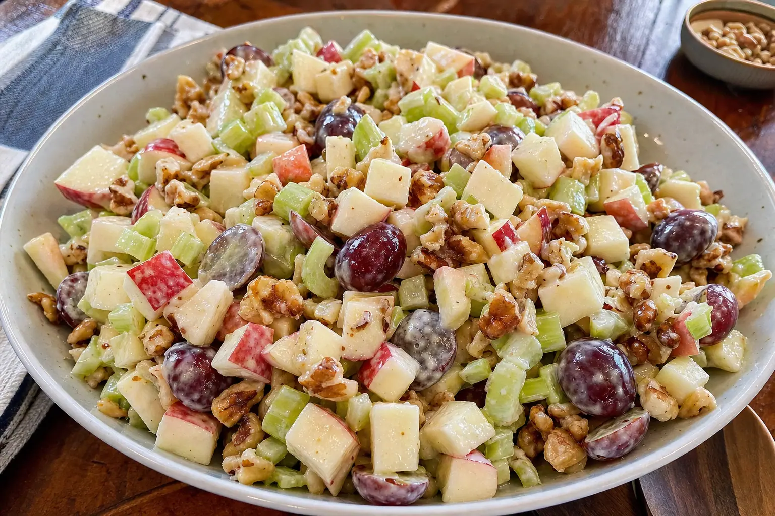 Crisp Apple Salad with Walnuts and Yogurt Dressing: apple grape celery salad — Salads recipe | Afoodrink