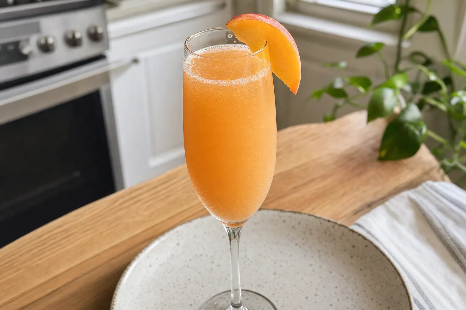Bellini: fresh peach Bellini cocktail — Drinks recipe | Afoodrink