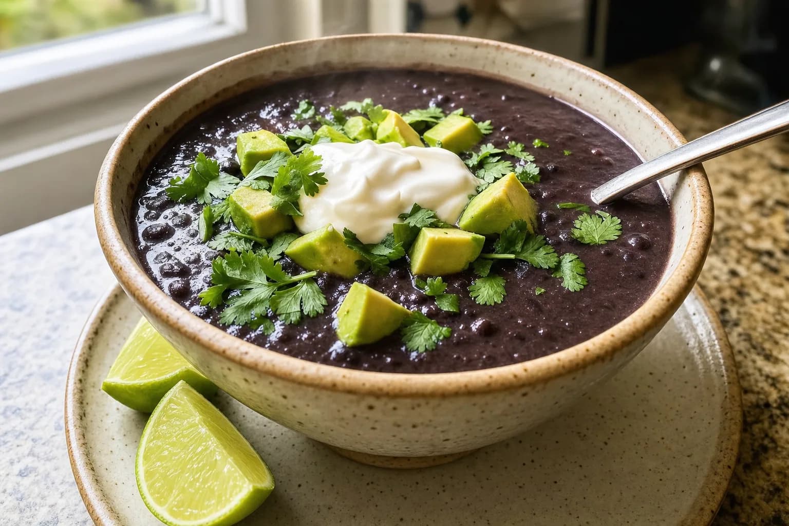 Black Bean Soup: easy black bean soup with canned beans — Soup Recipes recipe | Afoodrink