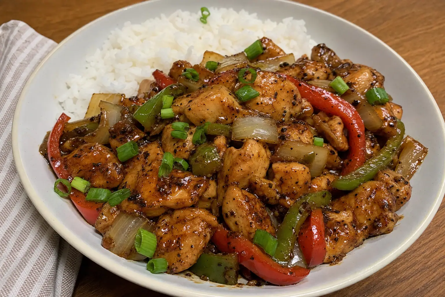 Black Pepper Chicken: Chinese-American black pepper chicken — Main Course recipe | Afoodrink