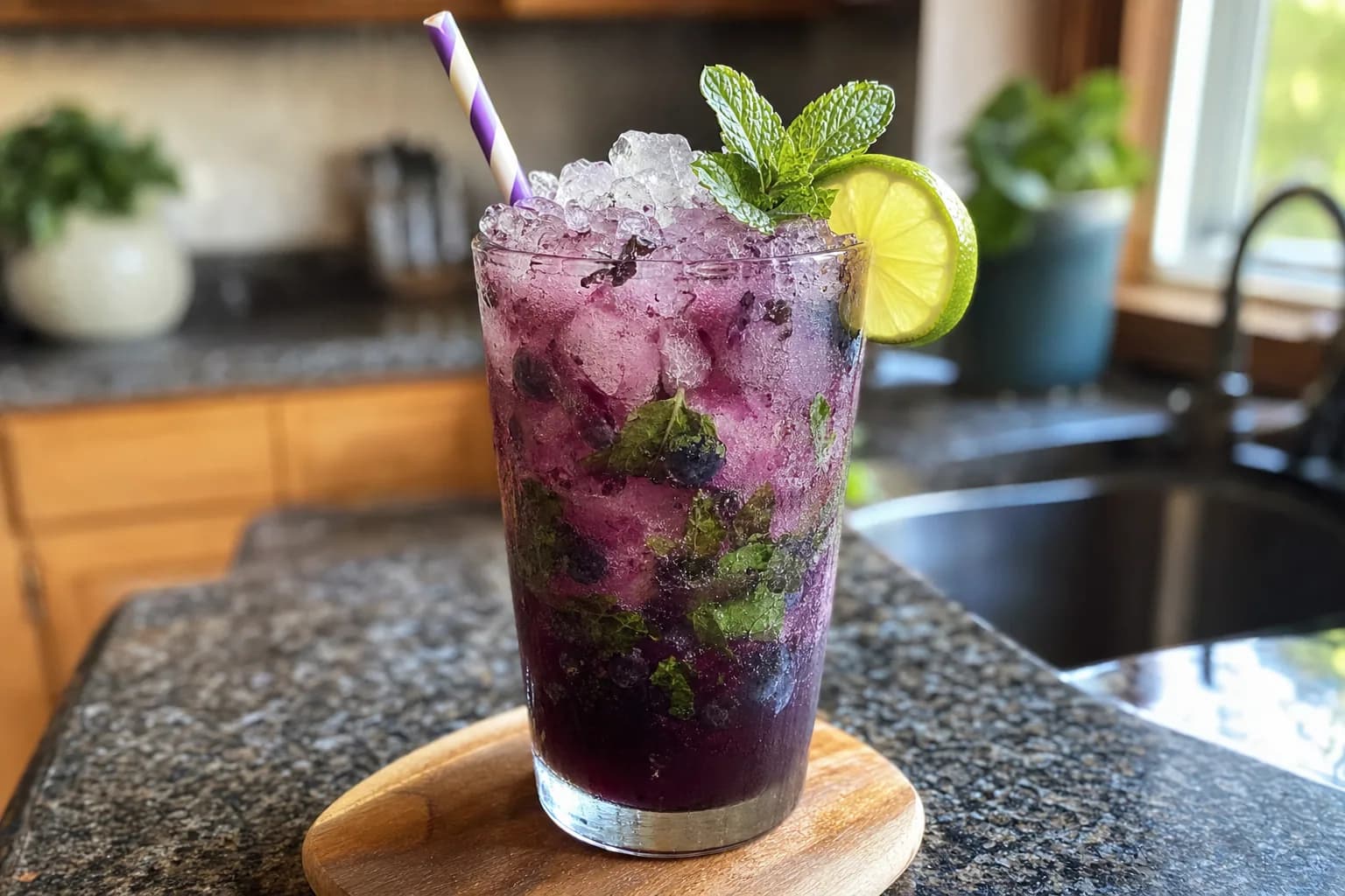 Blueberry Mojito: blueberry mint rum cocktail — Drinks recipe | Afoodrink