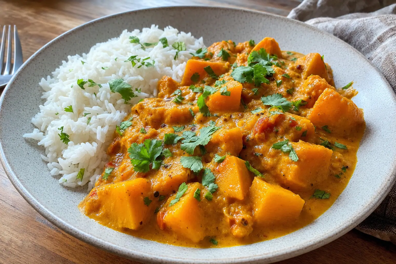 Butternut Squash Curry: coconut butternut squash curry — Vegan Recipes recipe | Afoodrink