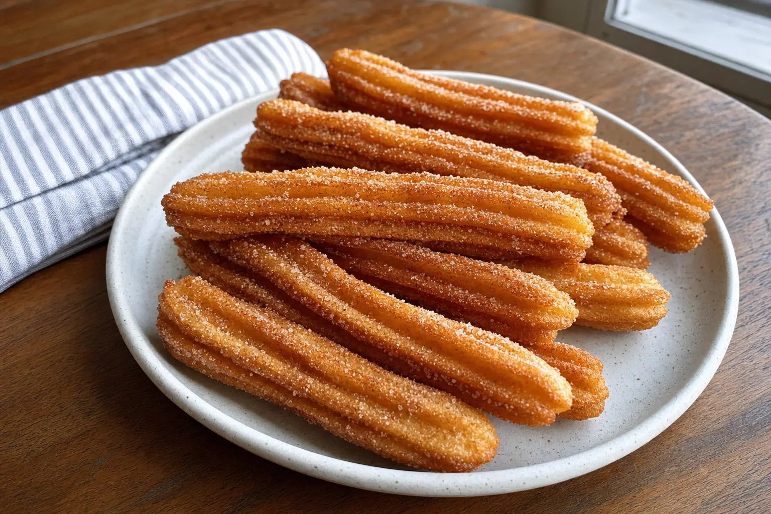 Churros with Cinnamon Sugar: churro — Desserts recipe | Afoodrink