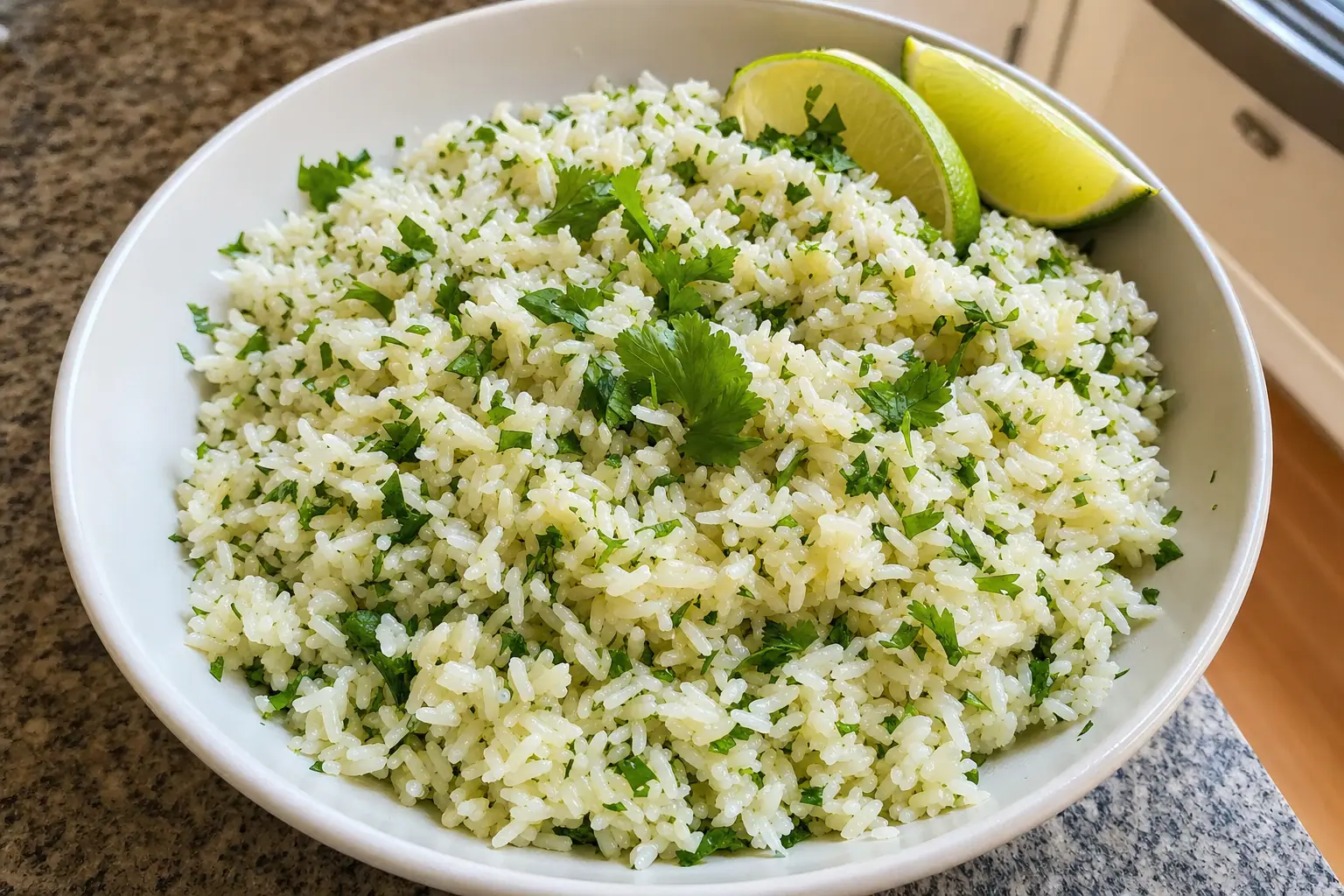 Cilantro Lime Rice: fluffy cilantro lime rice with fresh lime — Salads & sides recipe | Afoodrink