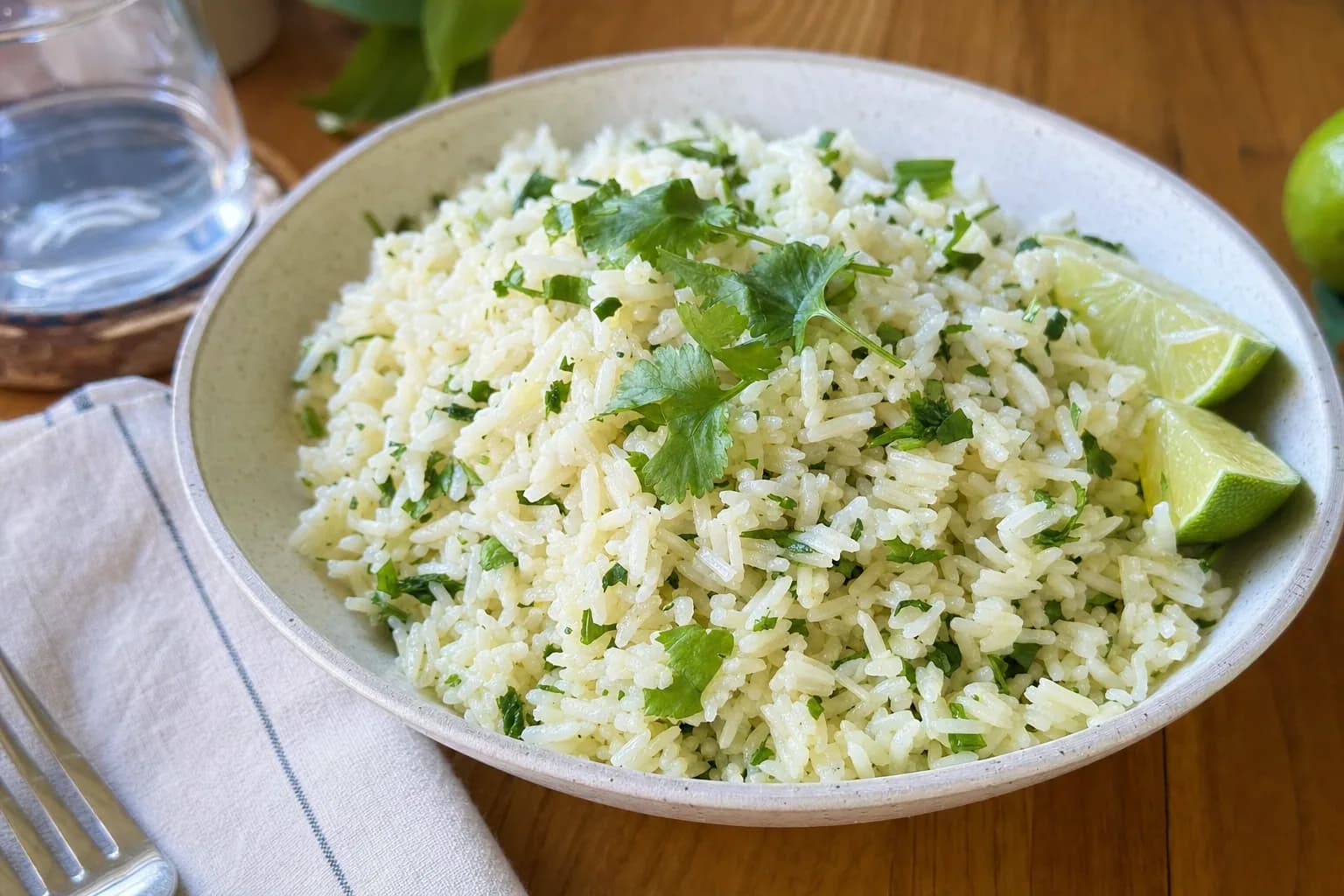 Cilantro Lime Rice: fluffy cilantro lime white rice — Salads & sides recipe | Afoodrink