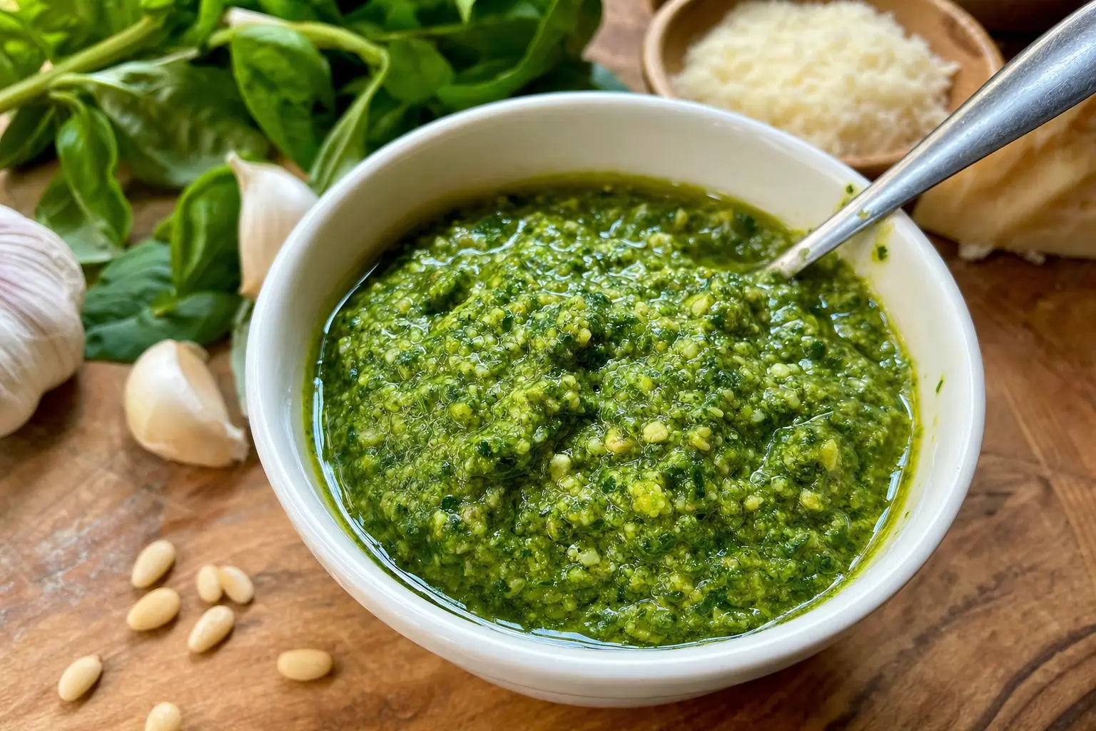 Classic Basil Pesto: homemade pesto with pine nuts — Salads & sides recipe | Afoodrink