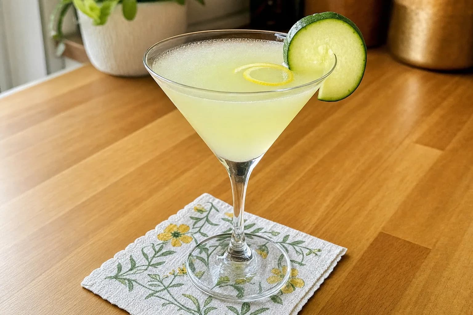 Courgette Martini: fresh courgette cocktail — Drinks recipe | Afoodrink
