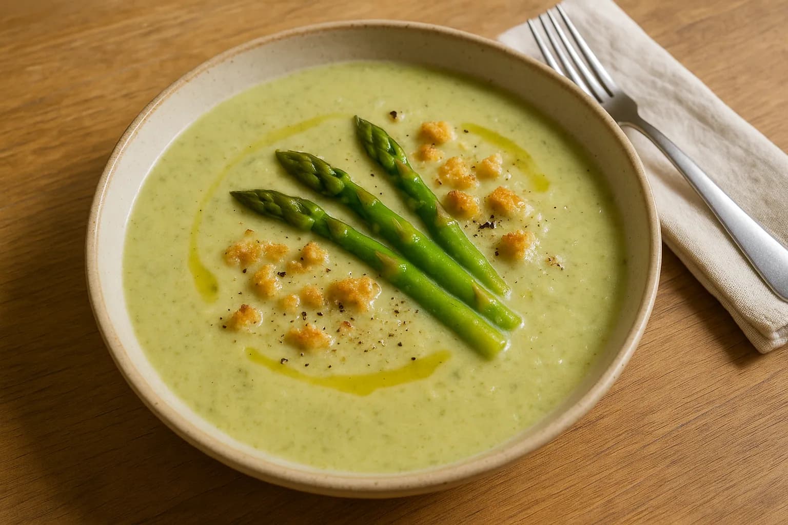 Creamy Asparagus Soup: vegetable soup — Lunch & light meals recipe | Afoodrink