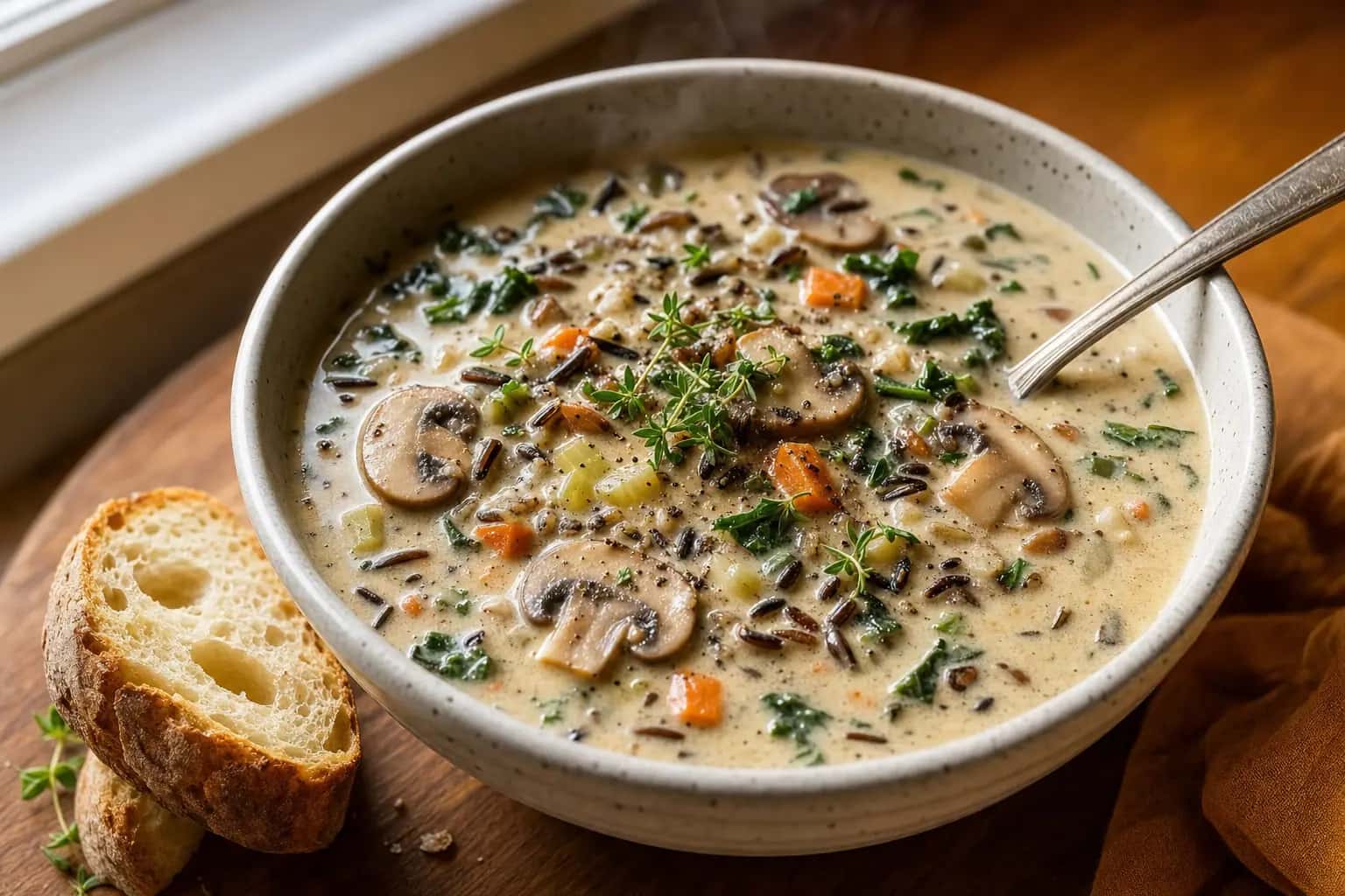 Creamy Wild Rice Soup: creamy wild rice soup with mushrooms — Soup Recipes recipe | Afoodrink