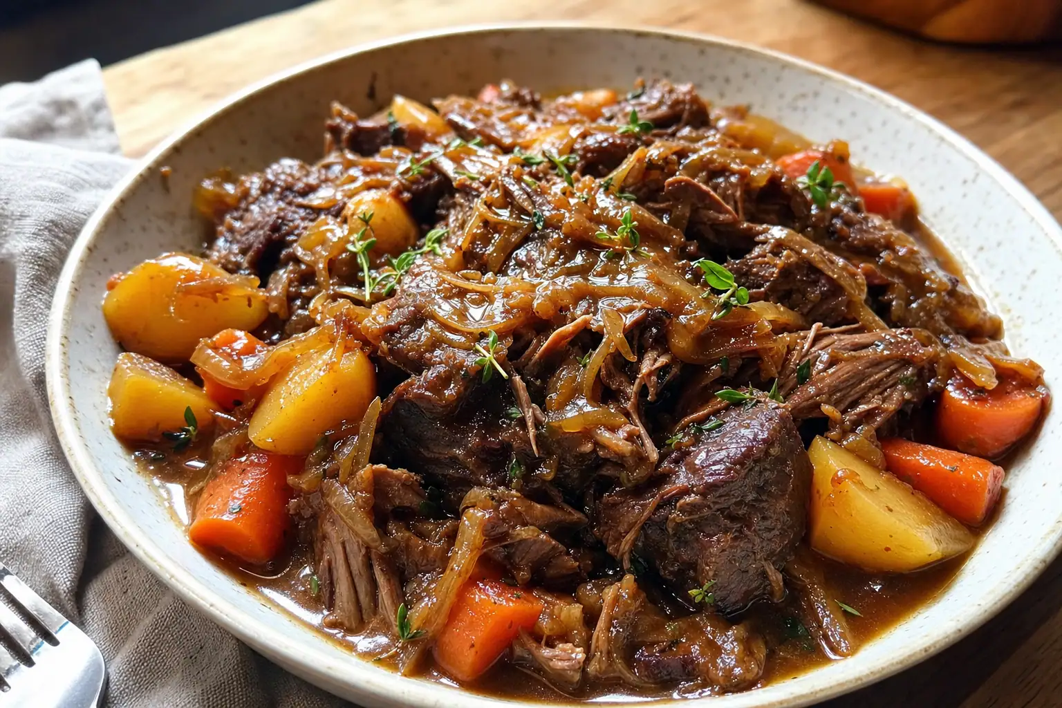 French Onion Pot Roast: French onion soup pot roast with Gruyere toast — Main Course recipe | Afoodrink