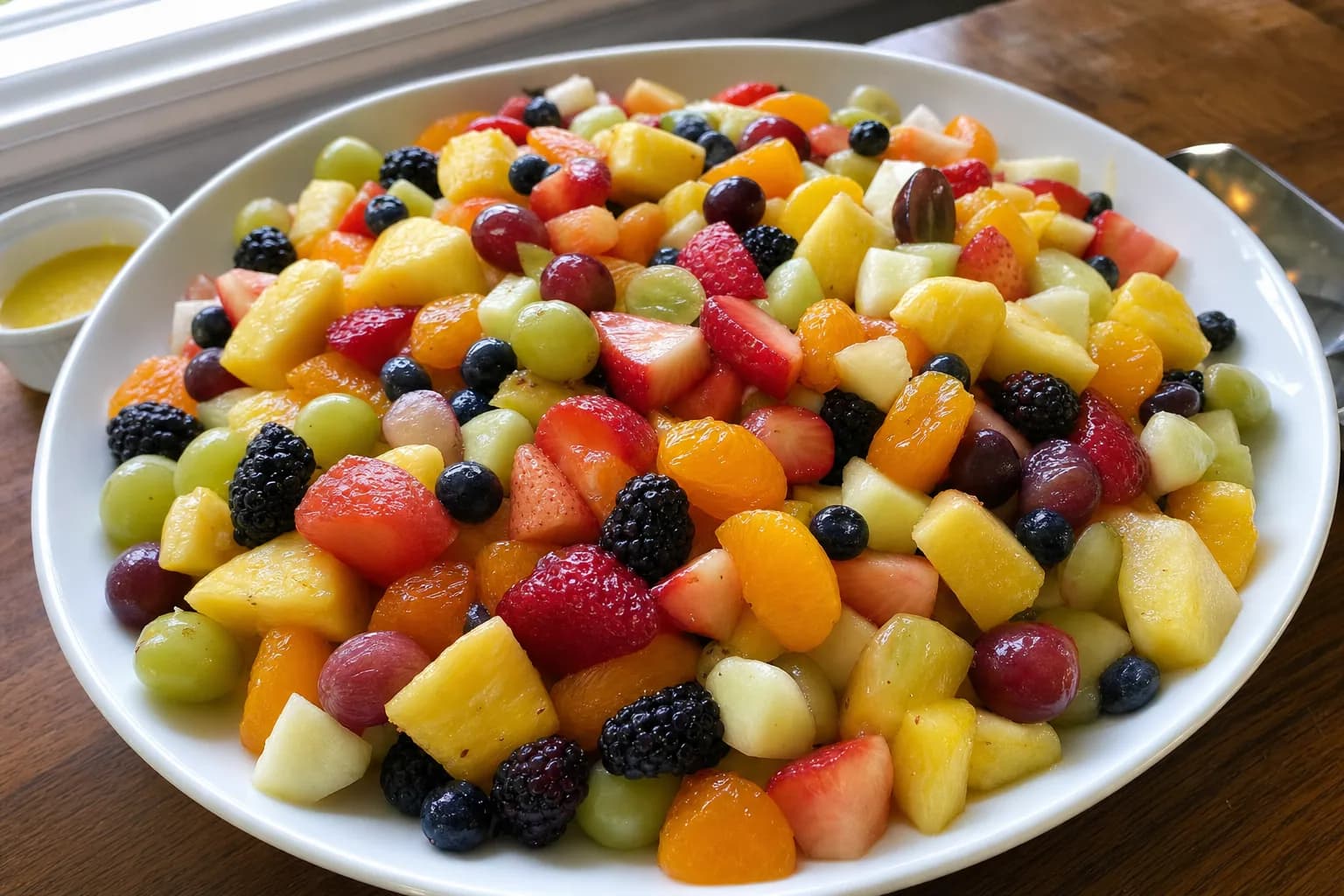 Fresh Fruit Salad: easy fruit salad with honey lime dressing — Salads & sides recipe | Afoodrink