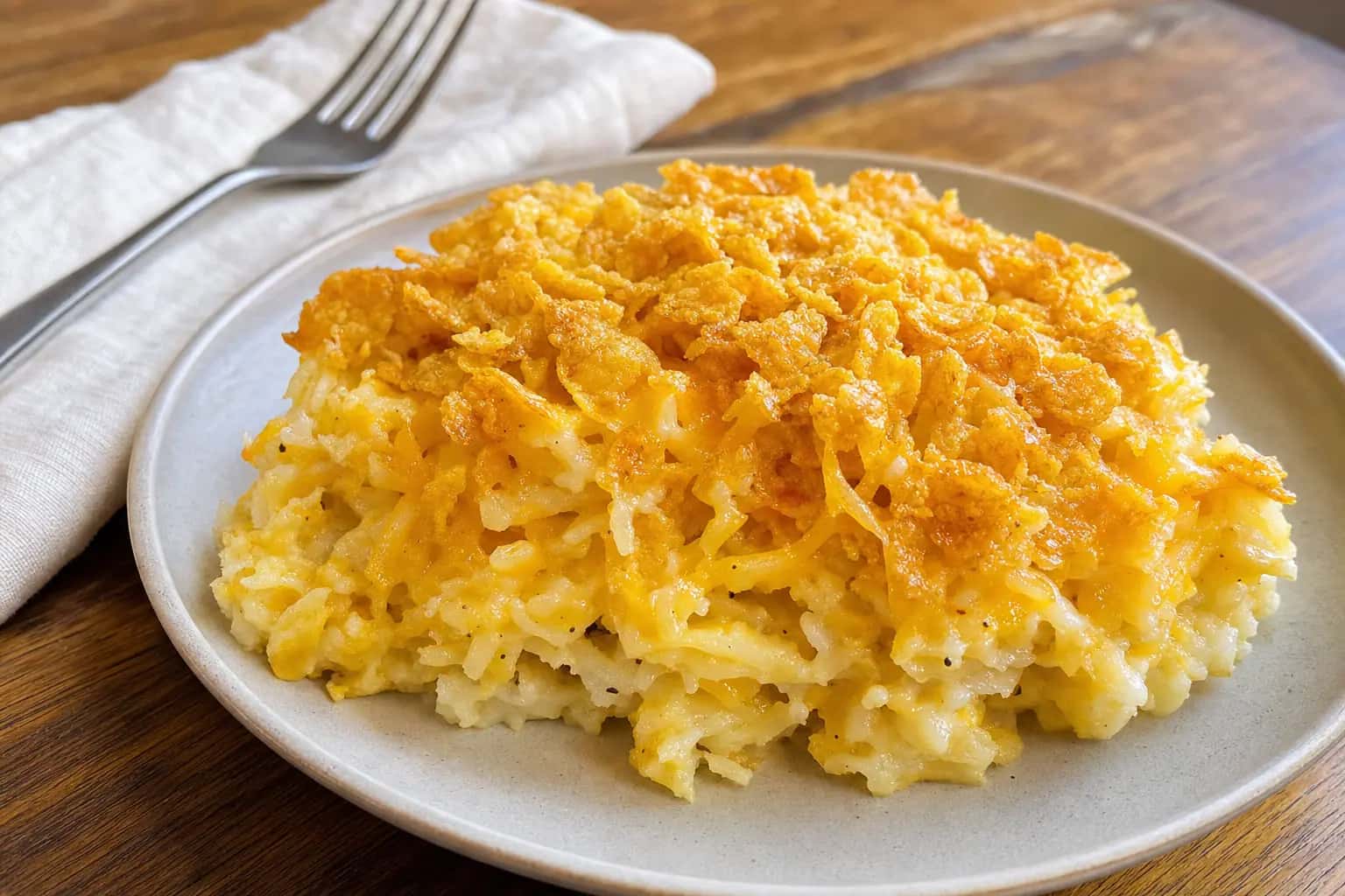 Funeral Potatoes: cheesy hash brown casserole — Side Dishes recipe | Afoodrink
