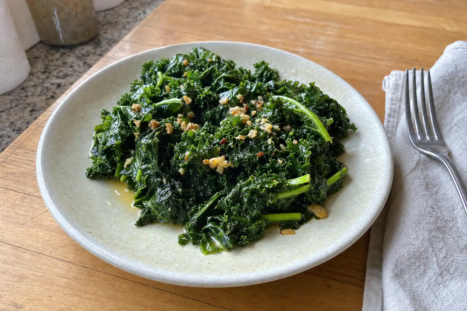 Garlic Kale: easy sautéed garlic kale — Salads & sides recipe | Afoodrink