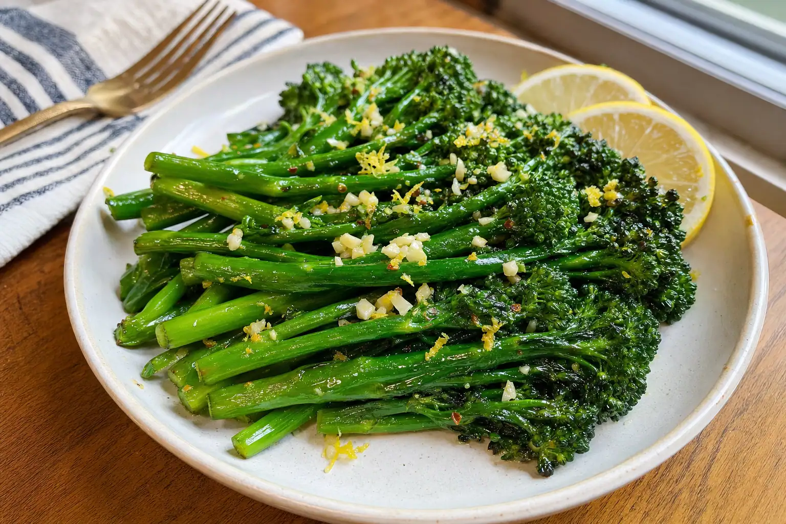 Garlic Lemon Broccolini: easy sautéed broccolini with garlic — Salads & sides recipe | Afoodrink