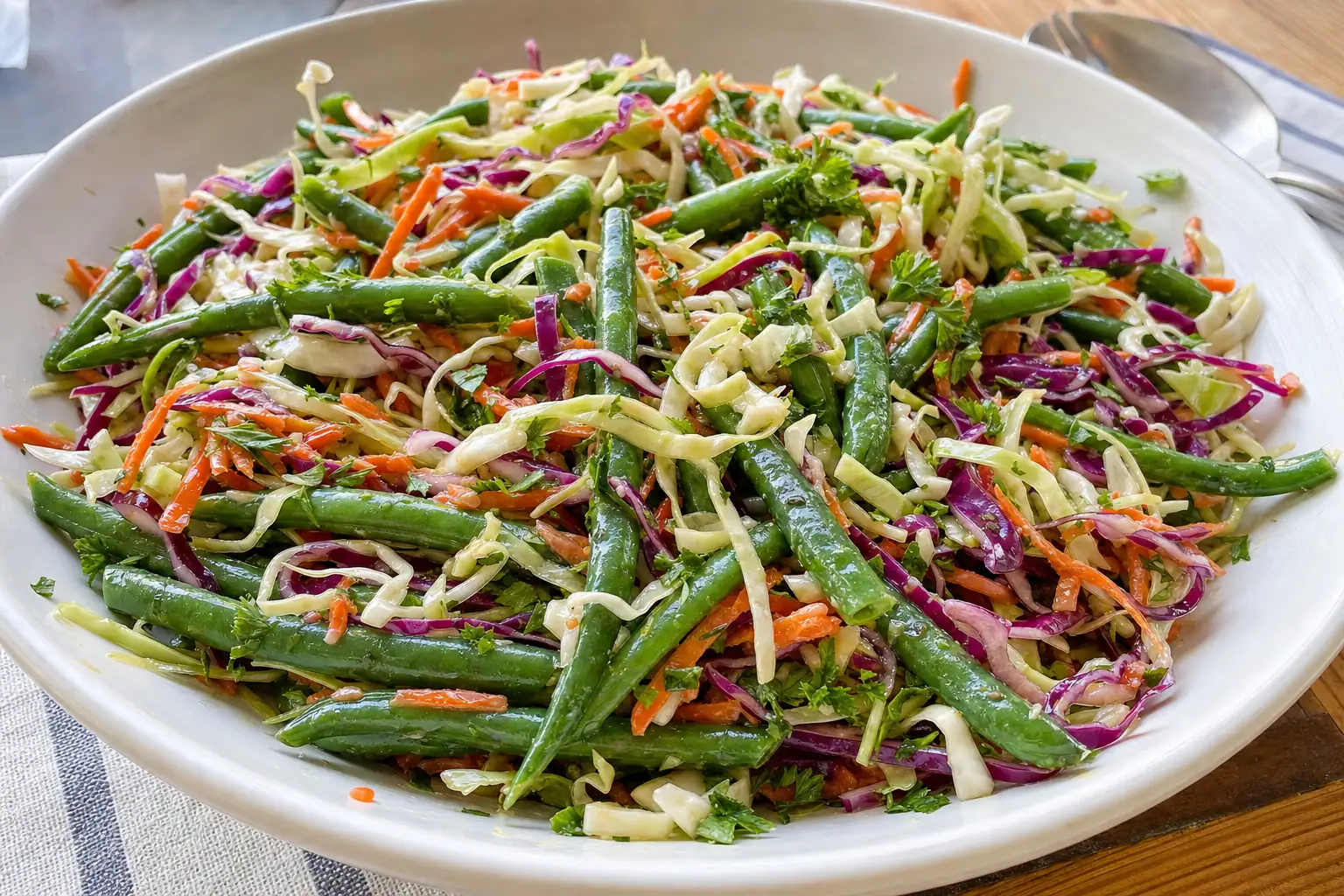 Green Bean Slaw: fresh green bean slaw with cabbage — Salads recipe | Afoodrink