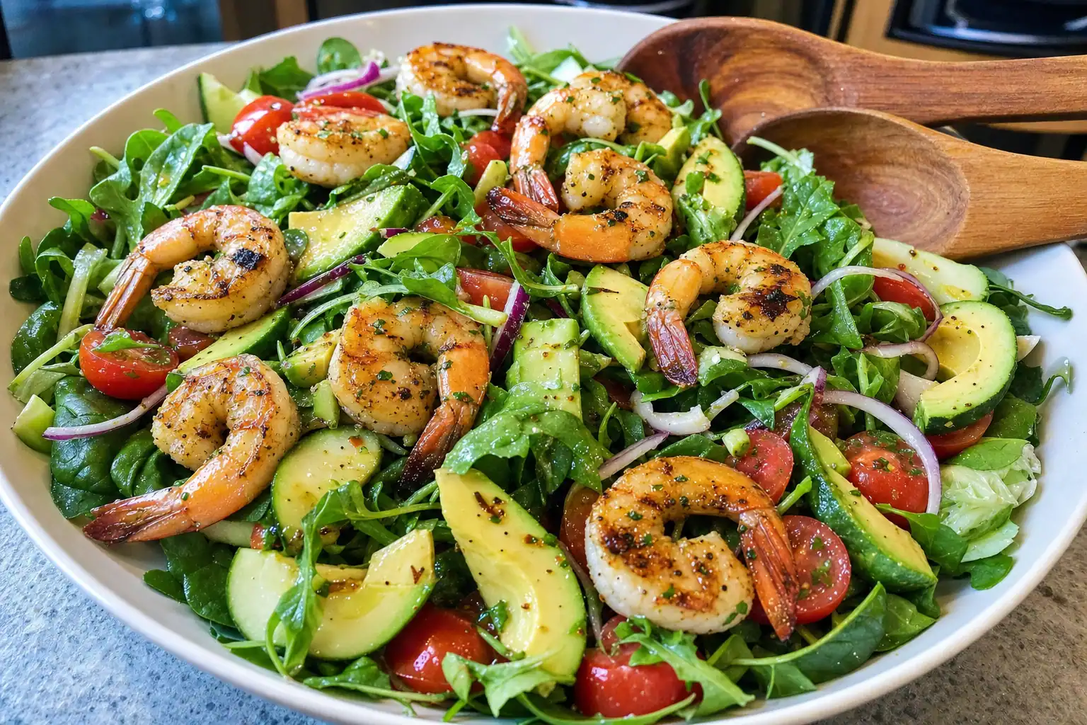 Grilled Shrimp Salad: grilled shrimp salad with avocado — Salads recipe | Afoodrink