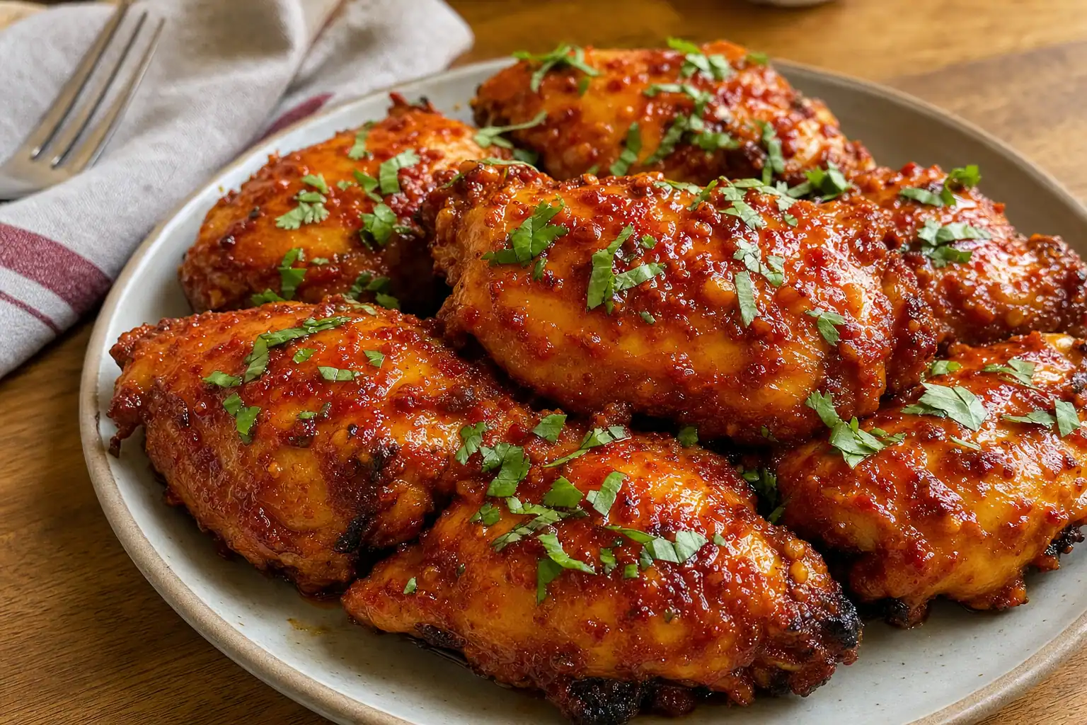 Harissa Honey Chicken: sheet pan harissa honey chicken thighs — Main Course recipe | Afoodrink