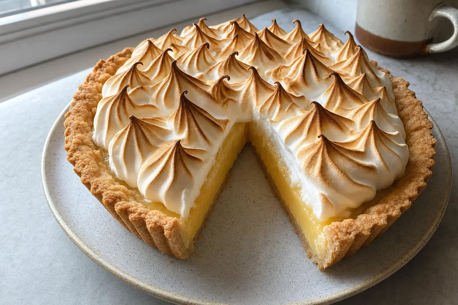 Lemon Meringue Pie: homemade lemon meringue pie with fresh lemons — Desserts recipe | Afoodrink