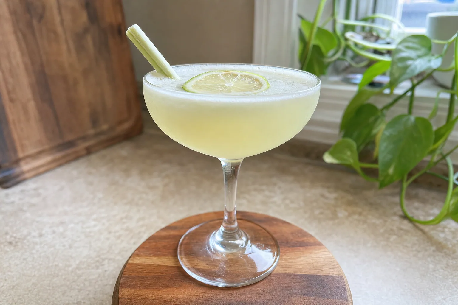 Lemongrass Gimlet: fresh lime lemongrass cocktail — Drinks recipe | Afoodrink
