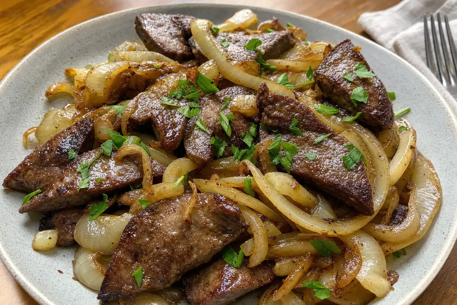Liver and Onions: beef liver and onions with gravy — Dinner recipe | Afoodrink