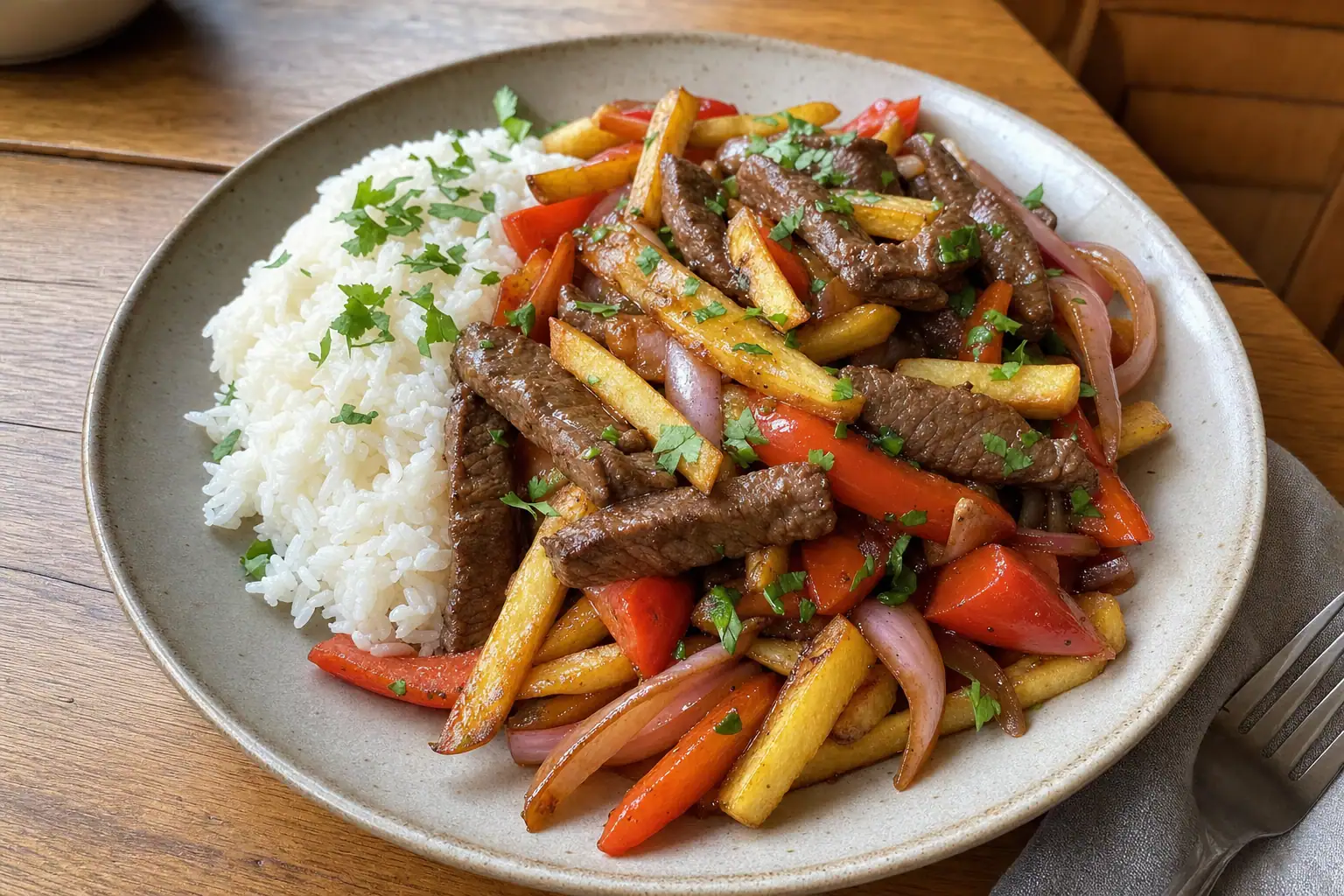 Lomo Saltado: Dinner — Main Course recipe | Afoodrink