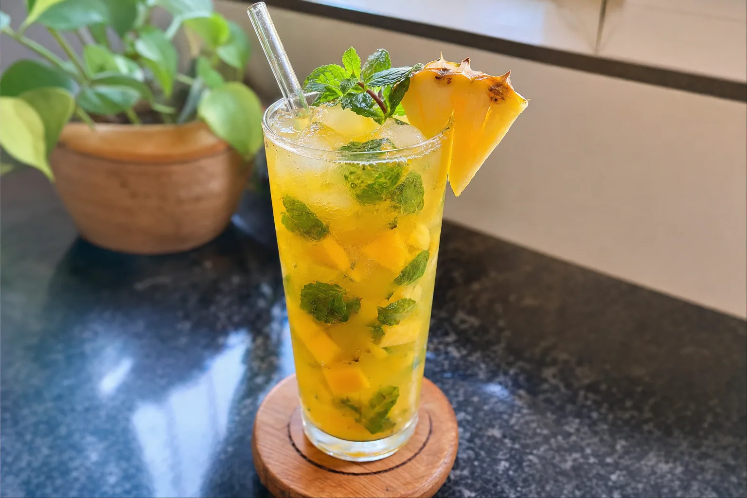 Mango & Pineapple Mojito: fresh mango mojito with pineapple — Drinks recipe | Afoodrink
