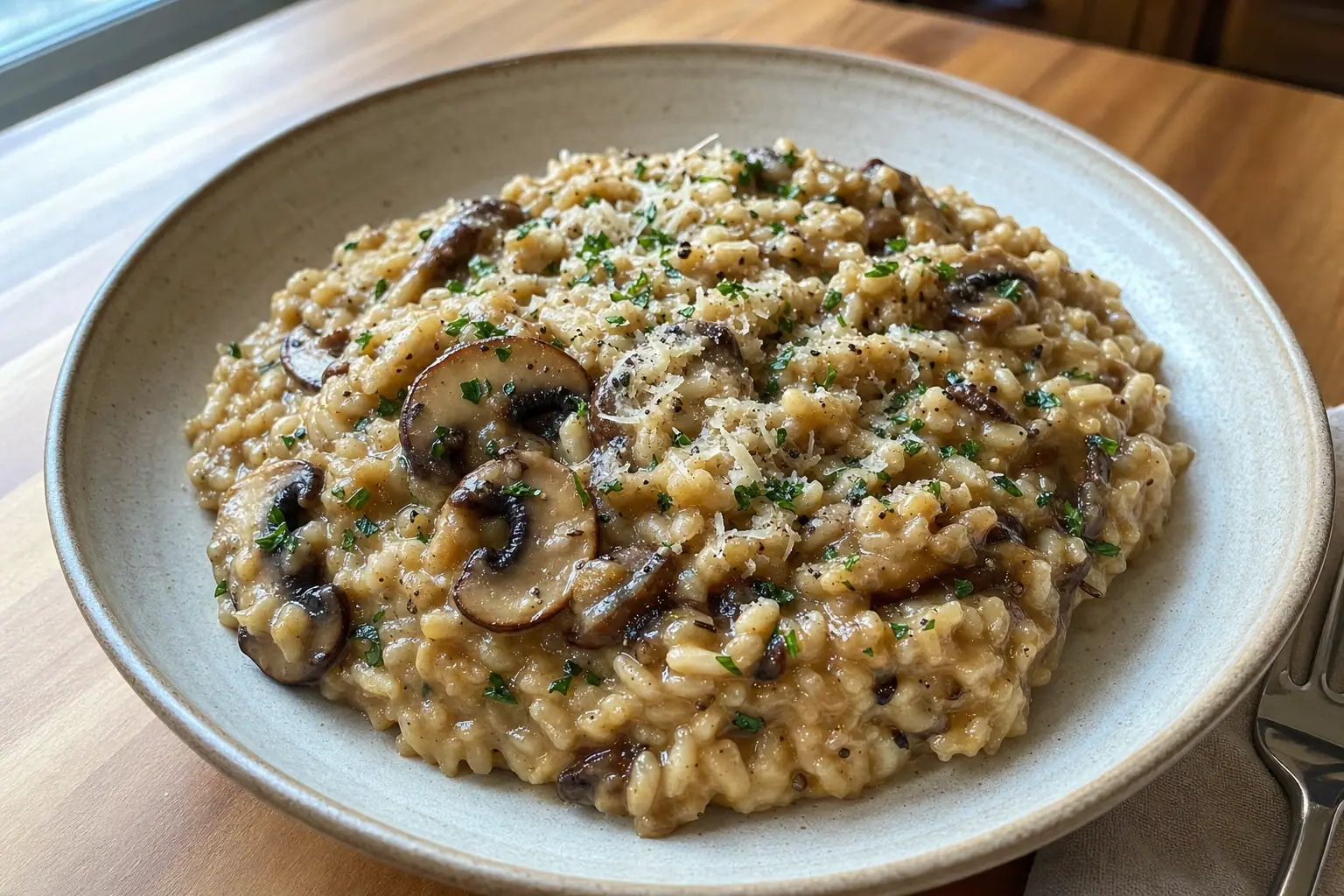 Mushroom Risotto: easy Arborio rice mushroom risotto — Dinner recipe | Afoodrink
