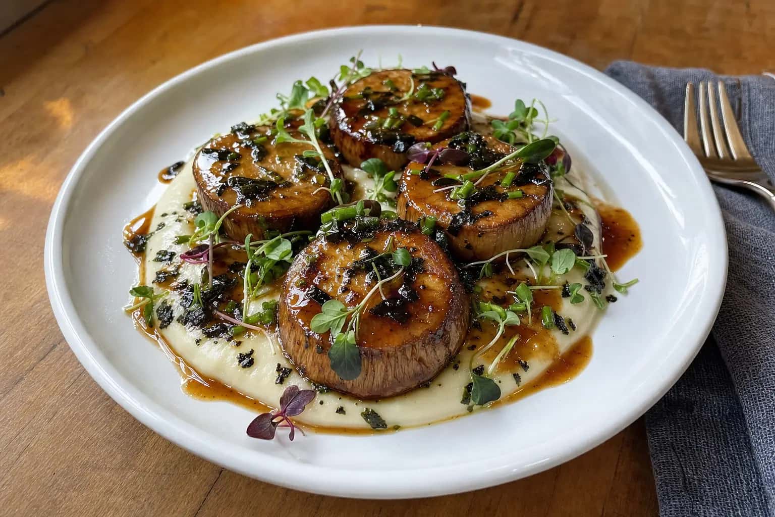 Mushroom Scallops: king oyster mushroom scallops — Vegan Recipes recipe | Afoodrink