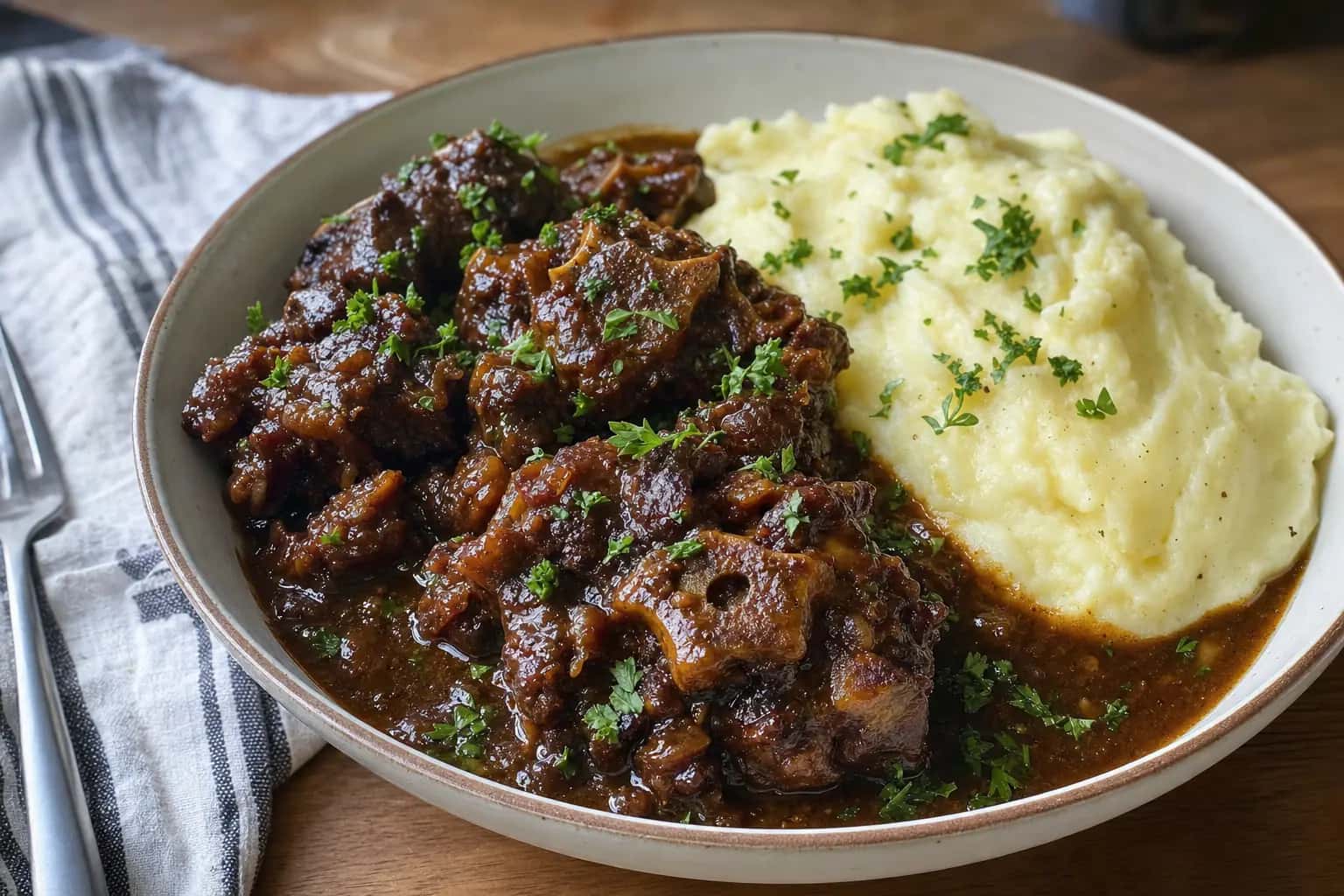 Slow-Braised Oxtail with Red Wine and Vegetables: tender beef oxtail stew — Main Course recipe | Afoodrink