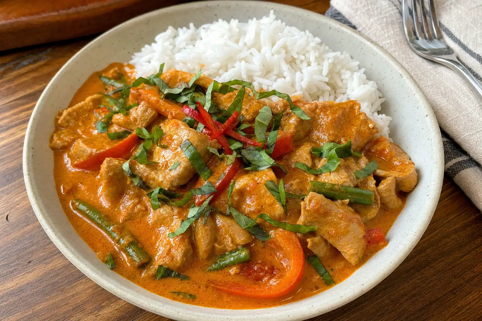Panang Curry: Thai chicken panang curry with coconut milk — Main Course recipe | Afoodrink
