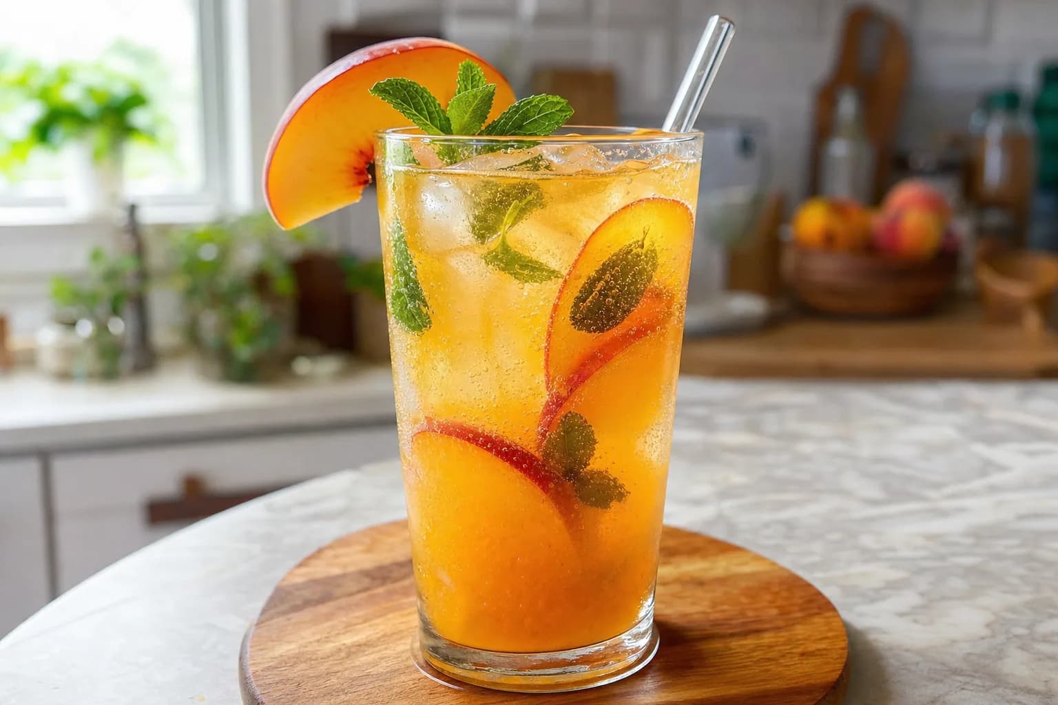 Peach Punch: sparkling peach punch for parties — Drinks recipe | Afoodrink