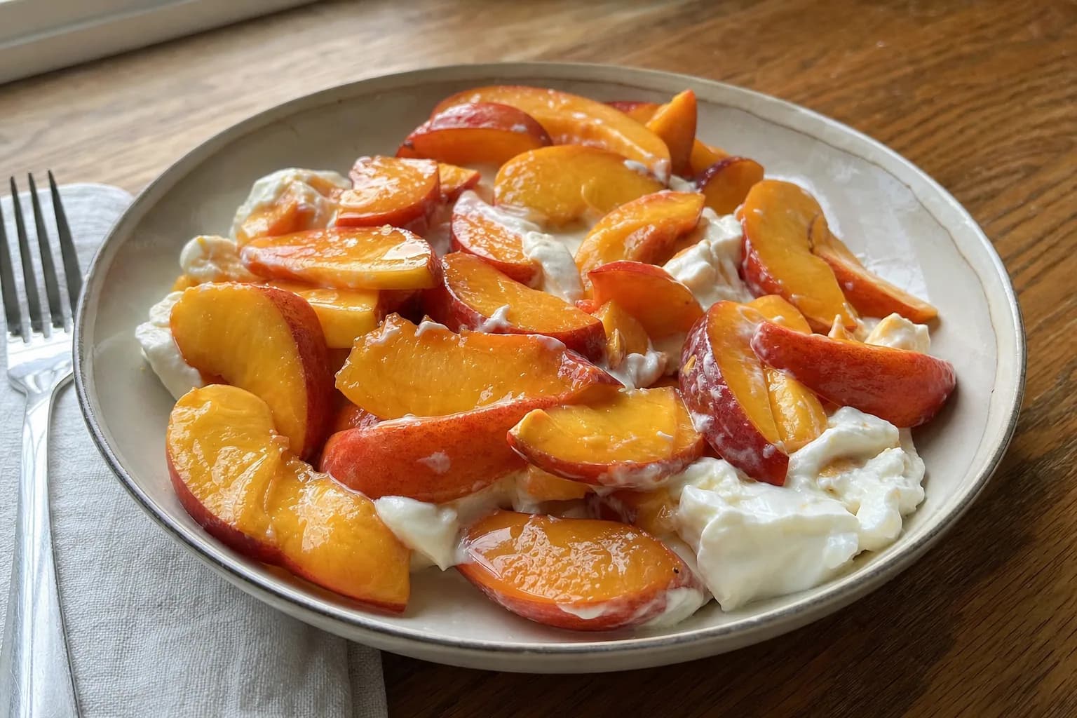Peaches and Cream: dessert — Desserts recipe | Afoodrink