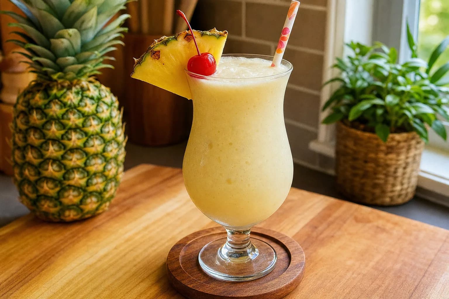 Piña Colada: frozen piña colada with rum — Drinks recipe | Afoodrink