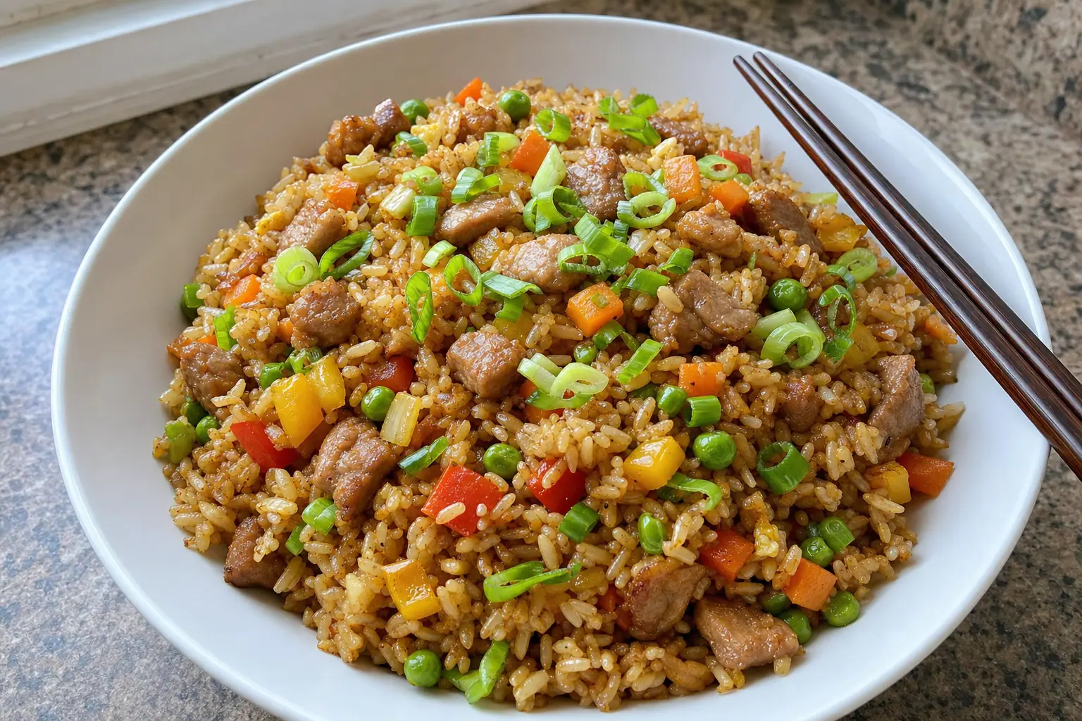 Pork Fried Rice: easy pork fried rice with leftover rice — Dinner recipe | Afoodrink