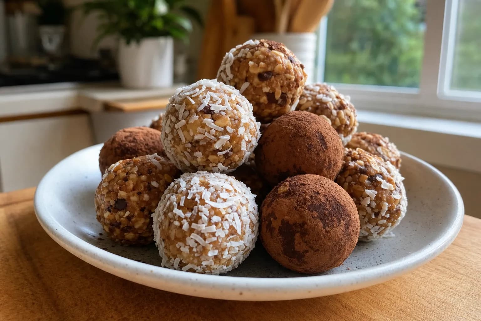 Easy No-Bake Protein Balls: peanut butter protein balls with oats — Snacks recipe | Afoodrink