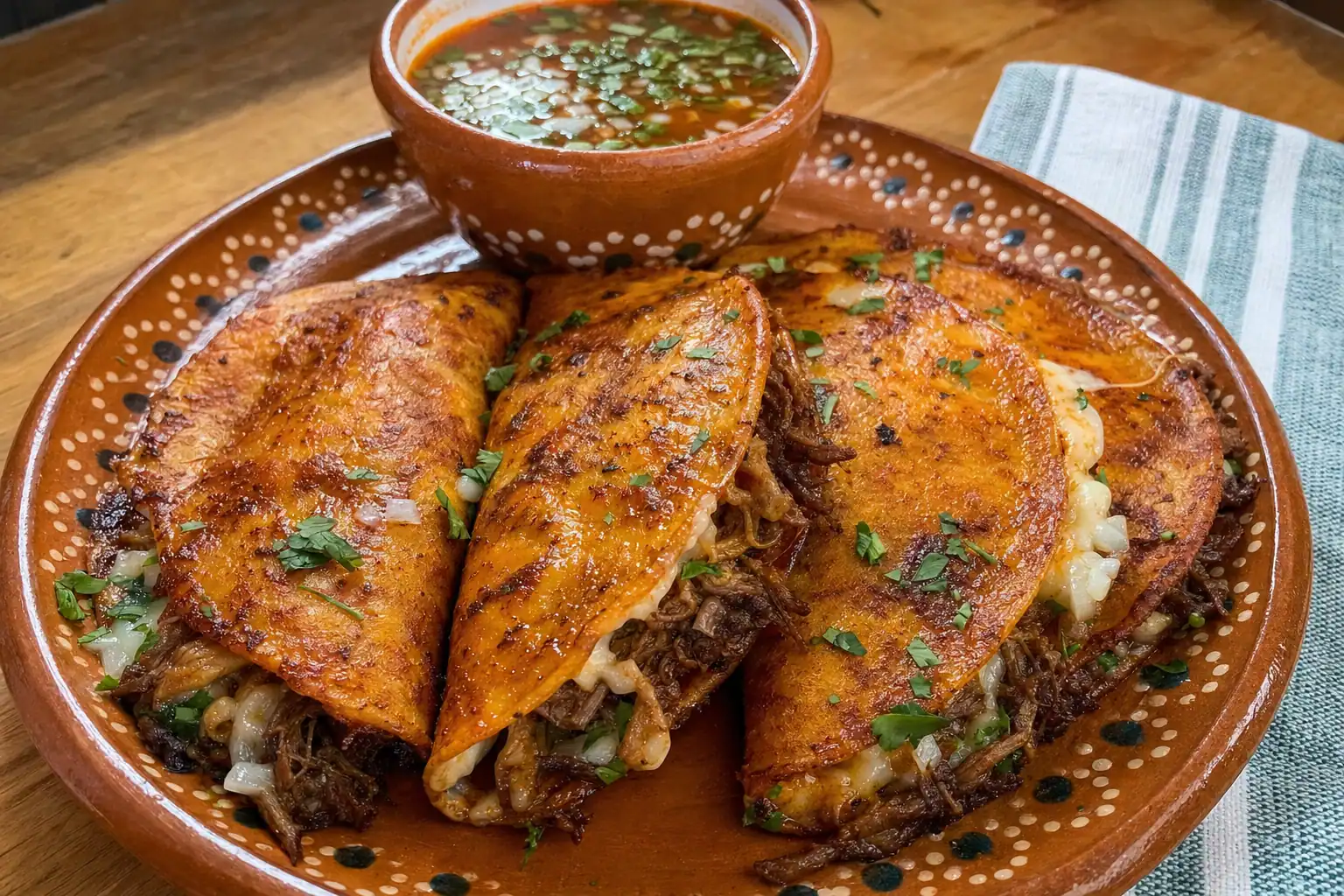 Quesabirria Tacos With Consommé: crispy birria tacos with cheese — Dinner recipe | Afoodrink