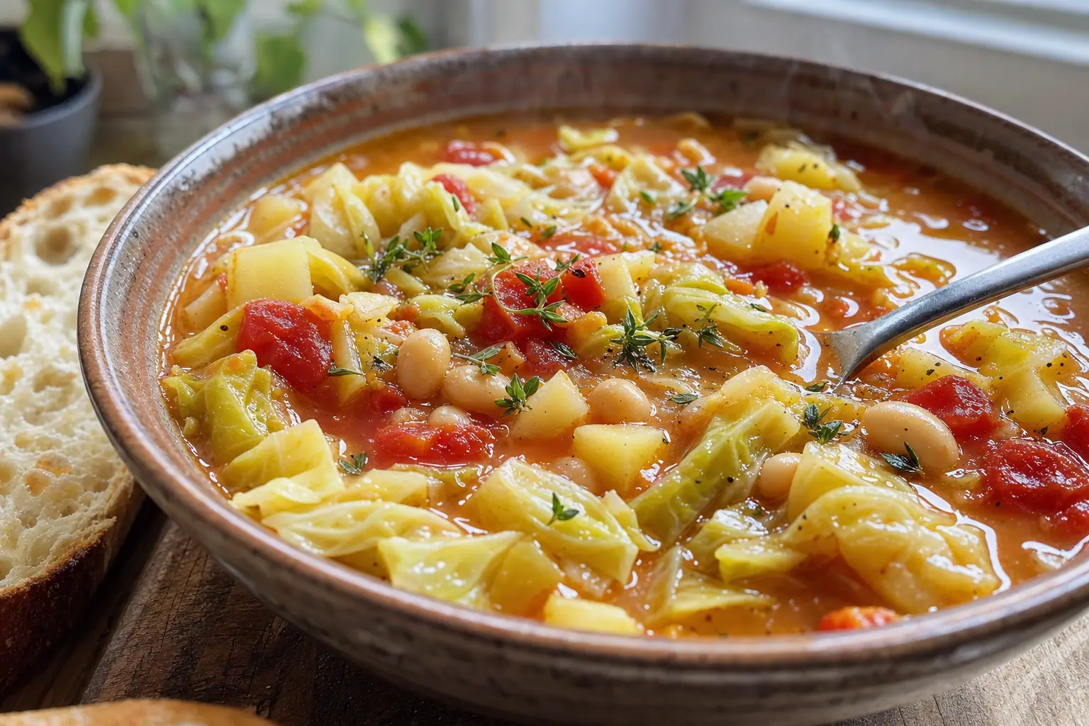 Rustic Cabbage Soup: rustic cabbage soup with potatoes — Soup Recipes recipe | Afoodrink