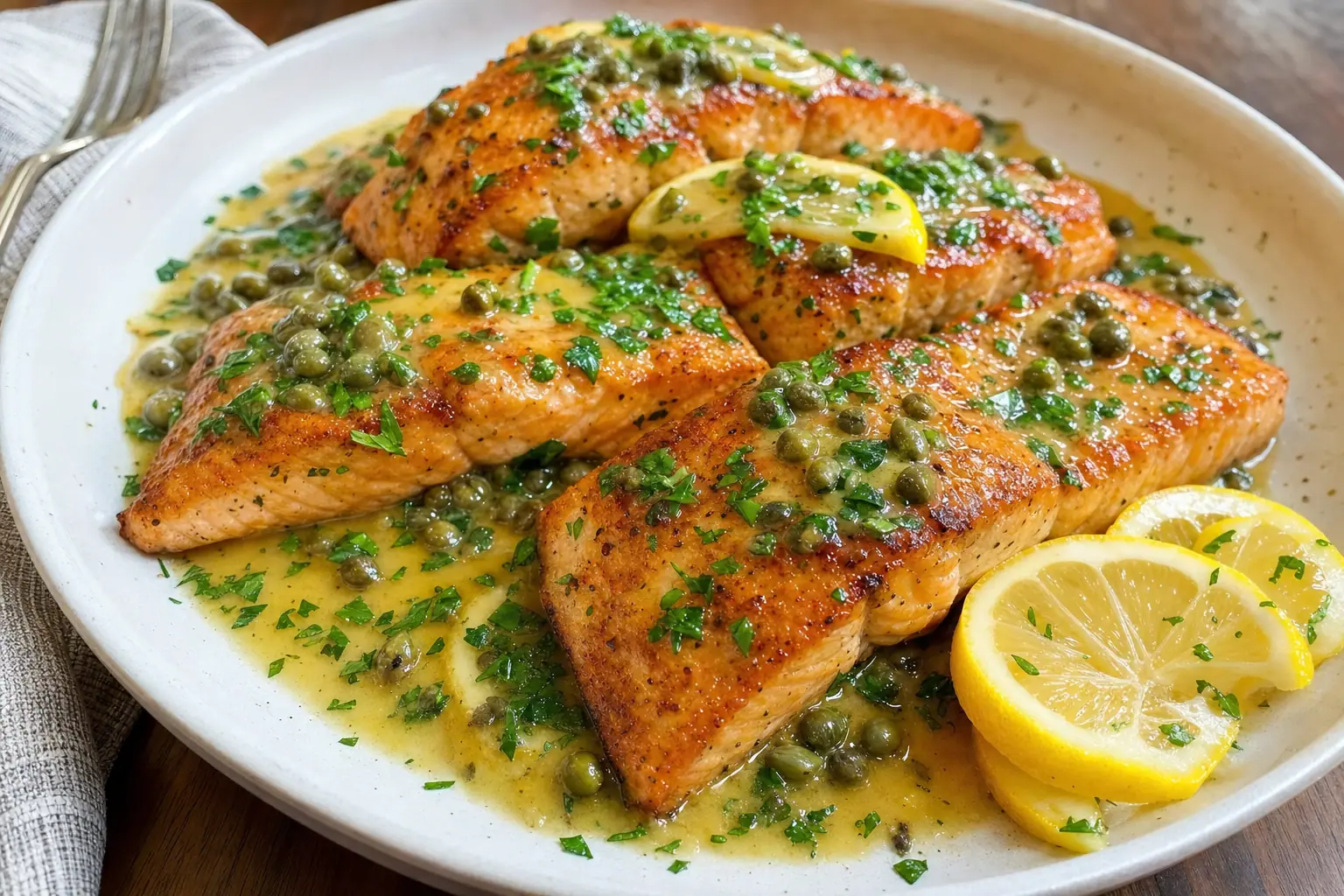 Salmon Piccata: Dinner — Main Course recipe | Afoodrink