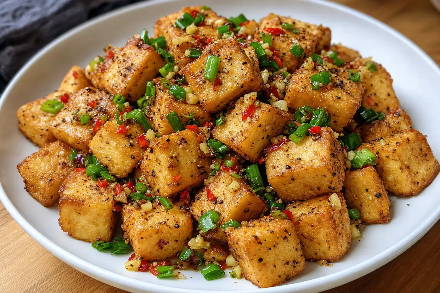 Salt and Pepper Tofu: Chinese-inspired salt and pepper tofu — Vegan Recipes recipe | Afoodrink