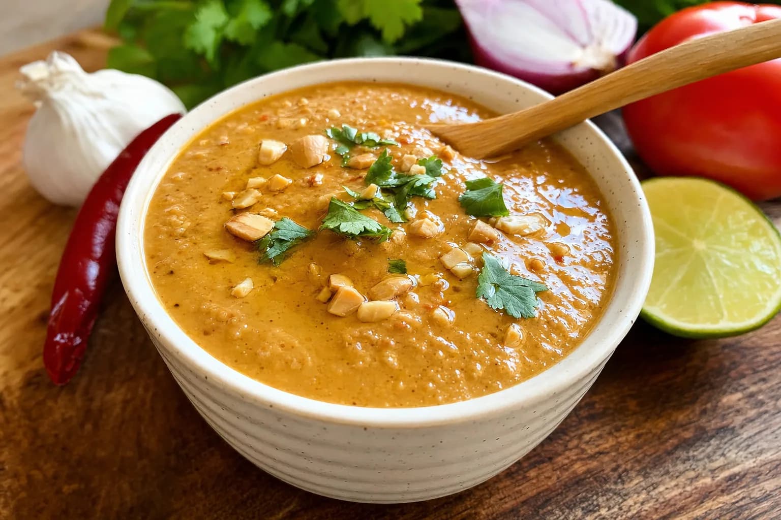 Satay Sauce: easy satay sauce with peanut butter — Vegan Recipes recipe | Afoodrink
