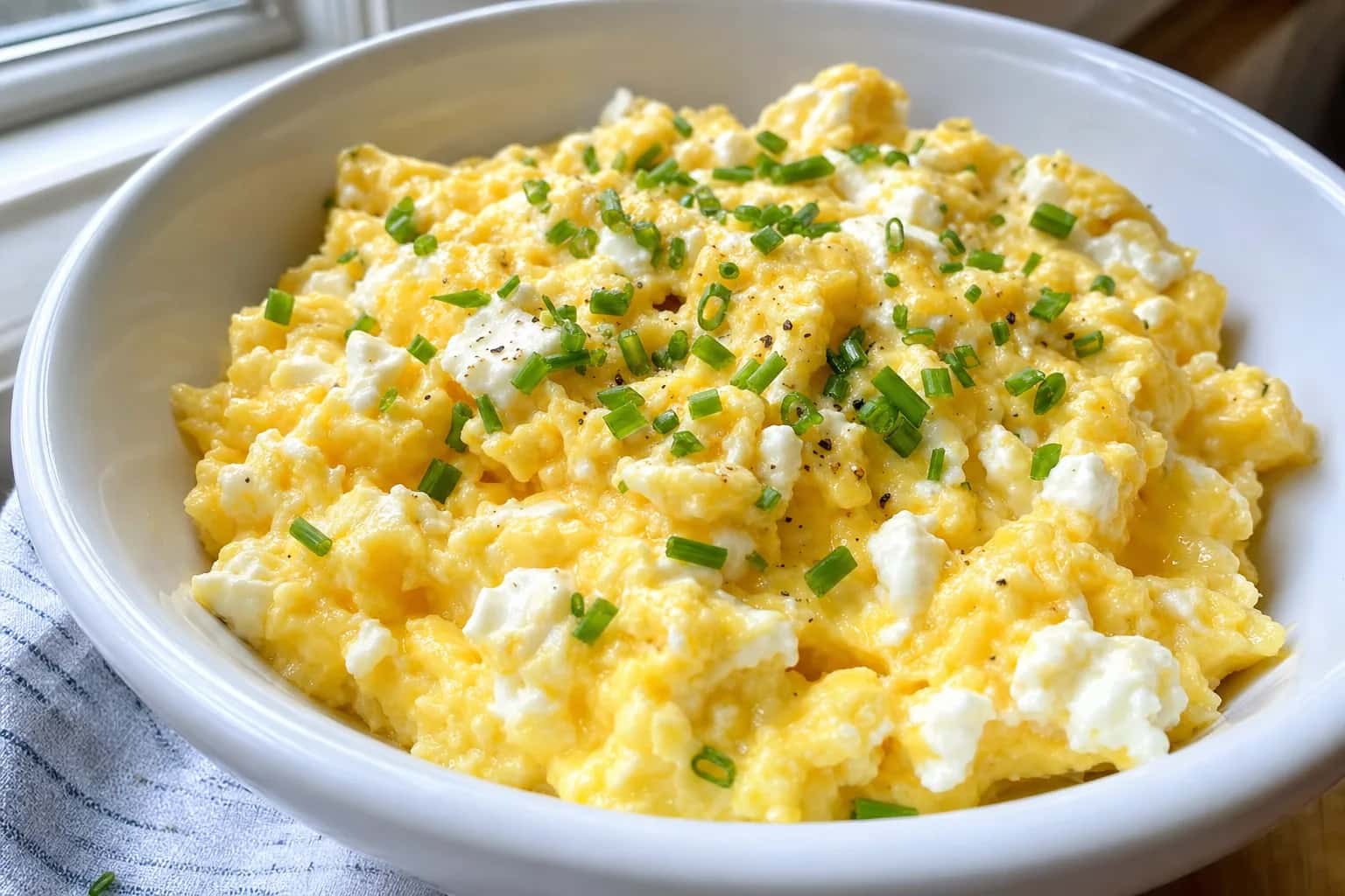 Scrambled Eggs with Cream Cheese: soft scrambled eggs with cream cheese — Breakfast recipe | Afoodrink