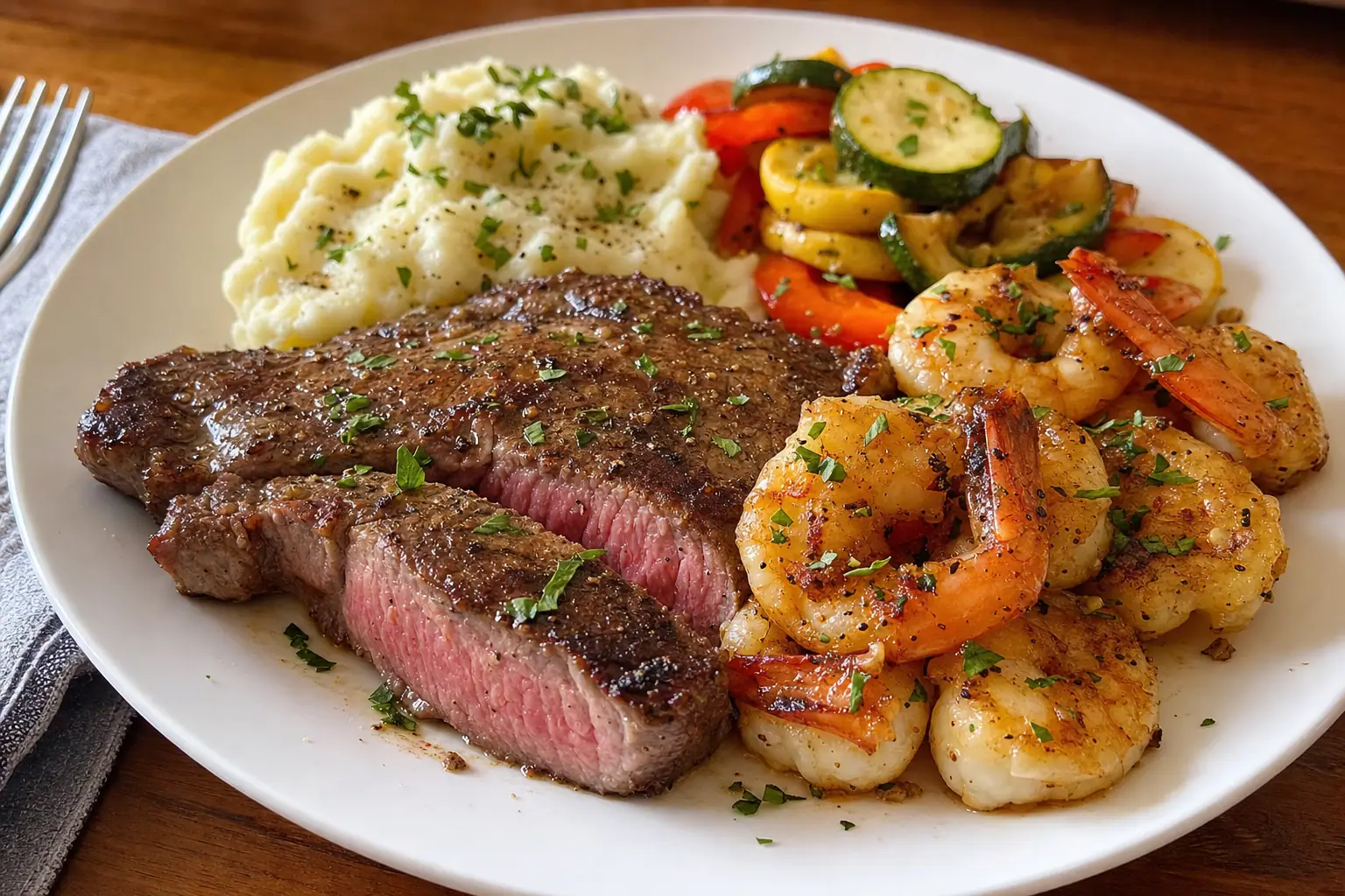 Garlic Butter Steak and Shrimp: surf and turf dinner at home — Main Course recipe | Afoodrink