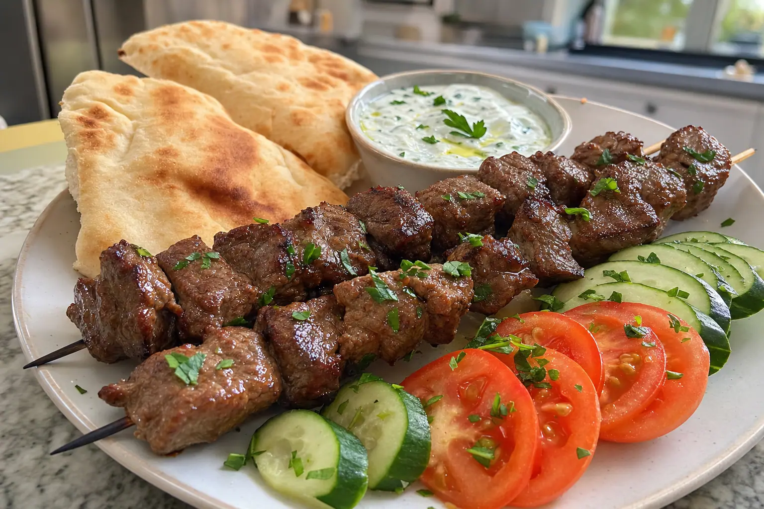 Steak Souvlaki: Greek steak souvlaki skewers — Main Course recipe | Afoodrink