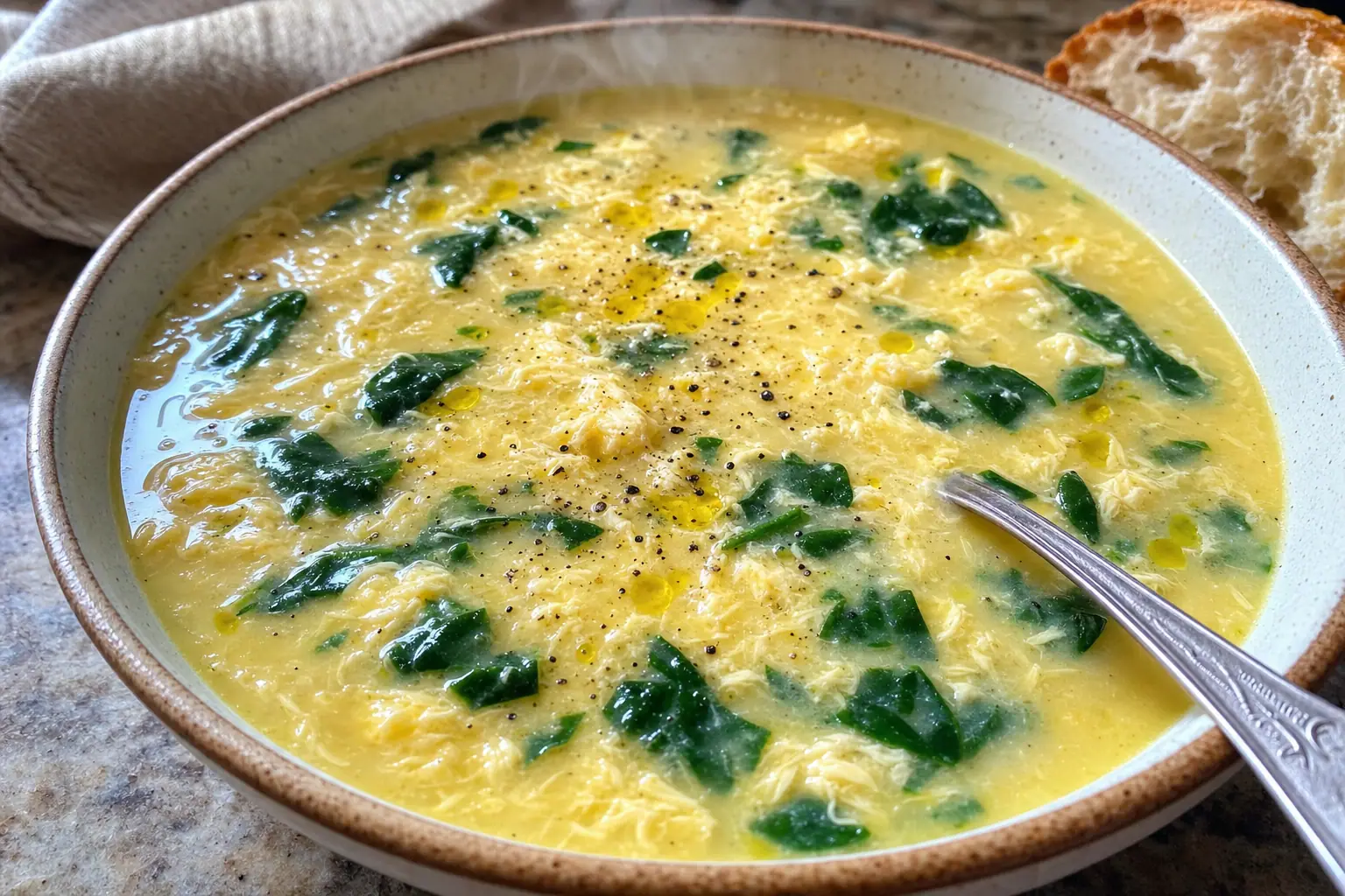 Stracciatella Soup: Italian egg drop soup with Parmesan — Lunch & light meals recipe | Afoodrink
