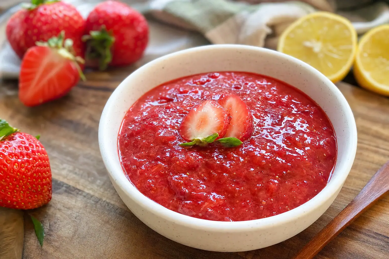 Fresh Strawberry Puree: easy strawberry puree for desserts — Desserts recipe | Afoodrink