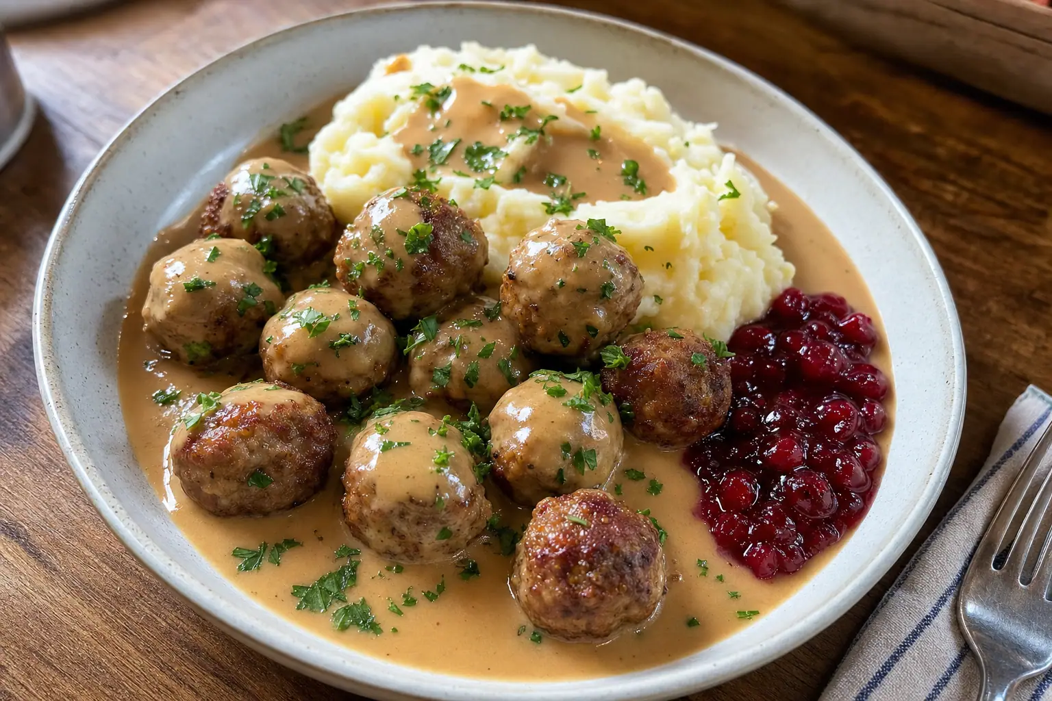 Swedish Meatballs: classic Swedish meatballs with gravy — Main Course recipe | Afoodrink