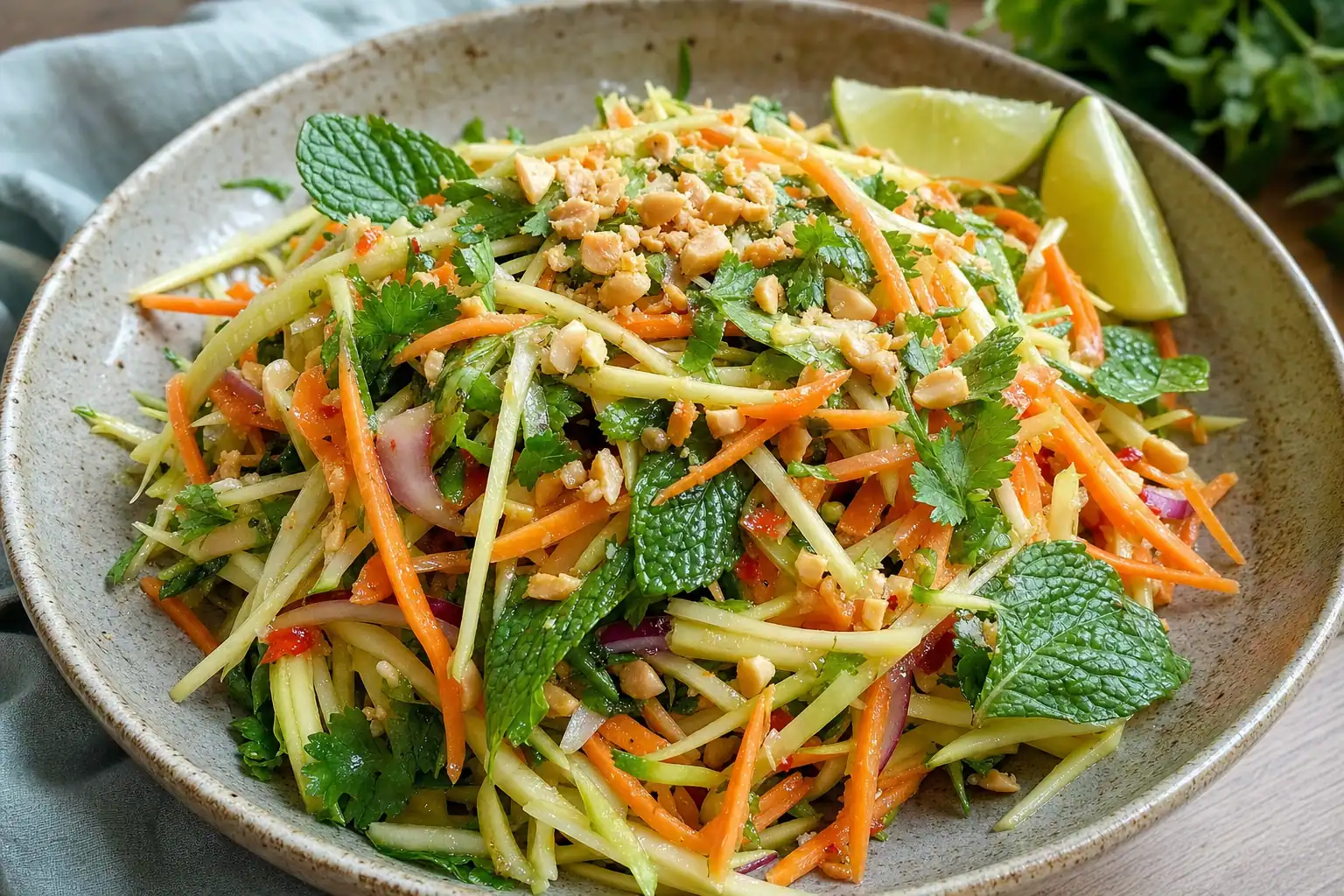 Thai Mango Salad: Thai mango salad with peanuts — Salads recipe | Afoodrink