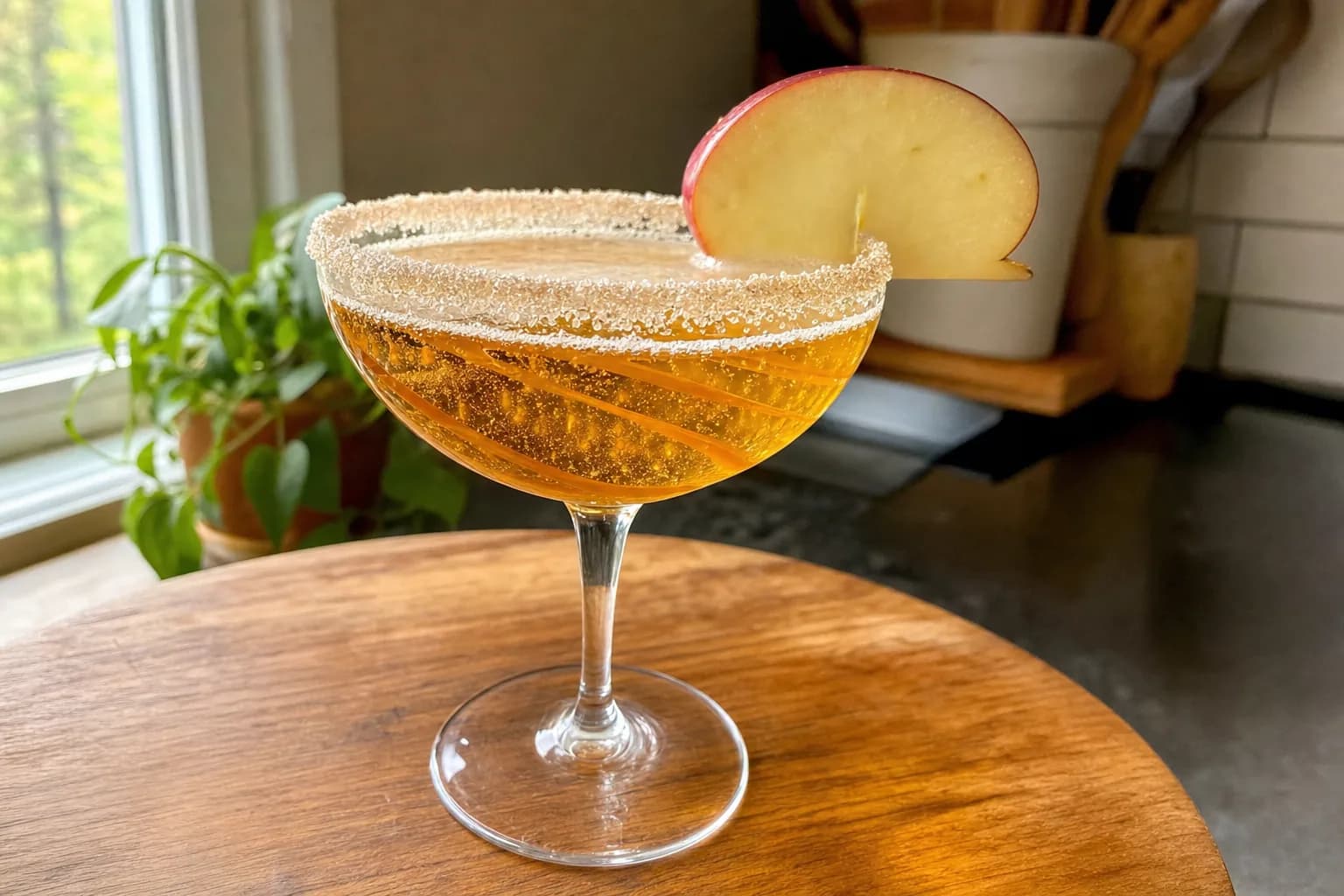 Toffee Apple Sour Cocktail: bourbon apple sour cocktail — Drinks recipe | Afoodrink